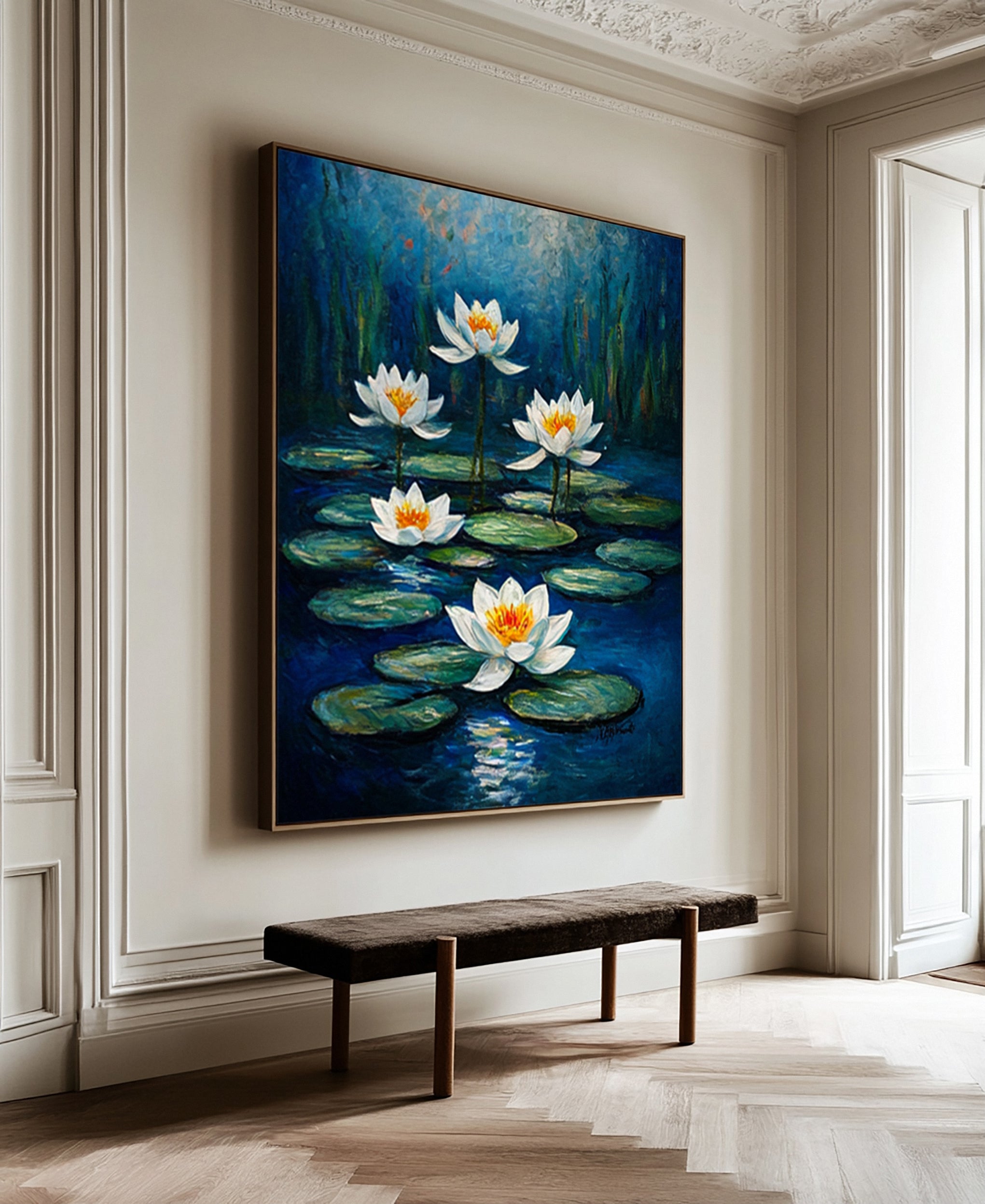 Contemporary Artwork Capturing the Tranquility of a Night Pond #BGA 278