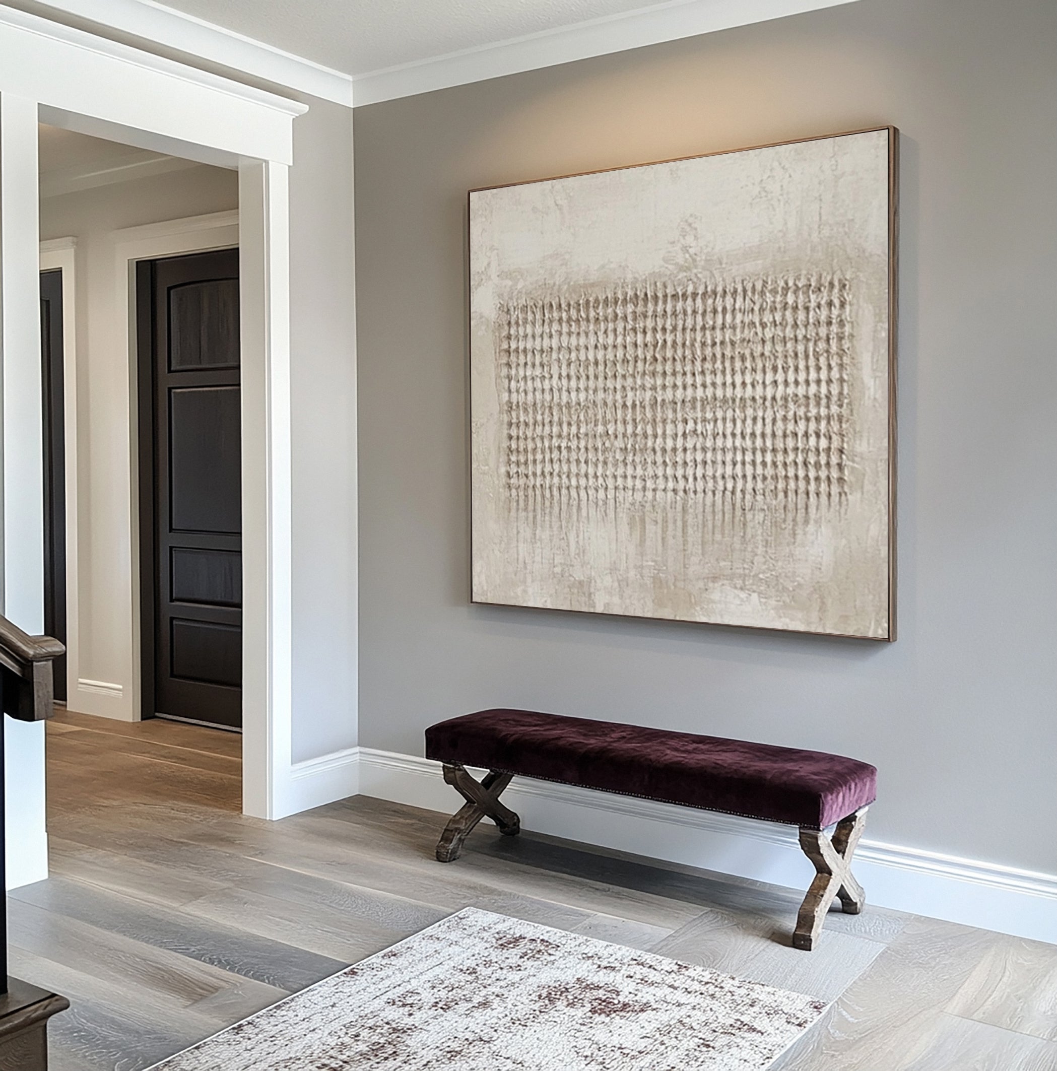 Wabi Sabi Canvas with Organic Flow in a Central Band #BGA 229