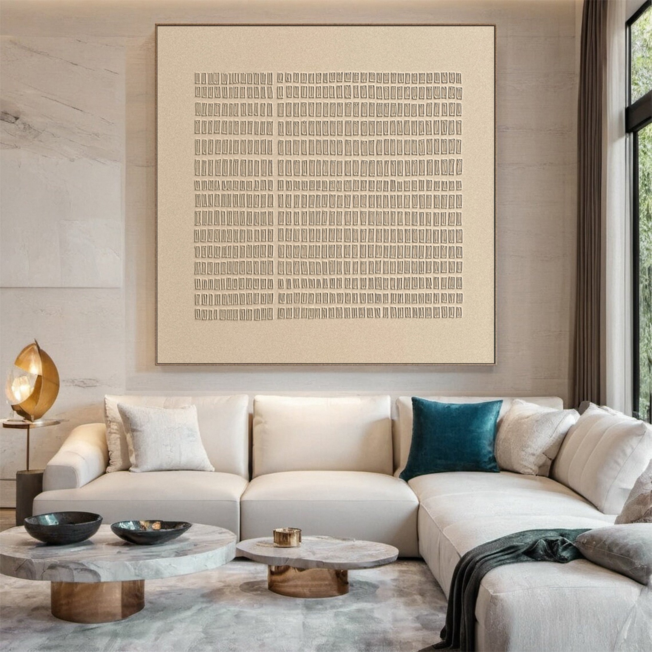 Serene Strata Textured Abstract Wabi Sabi Wall Art for Tranquil Interiors #WS 022