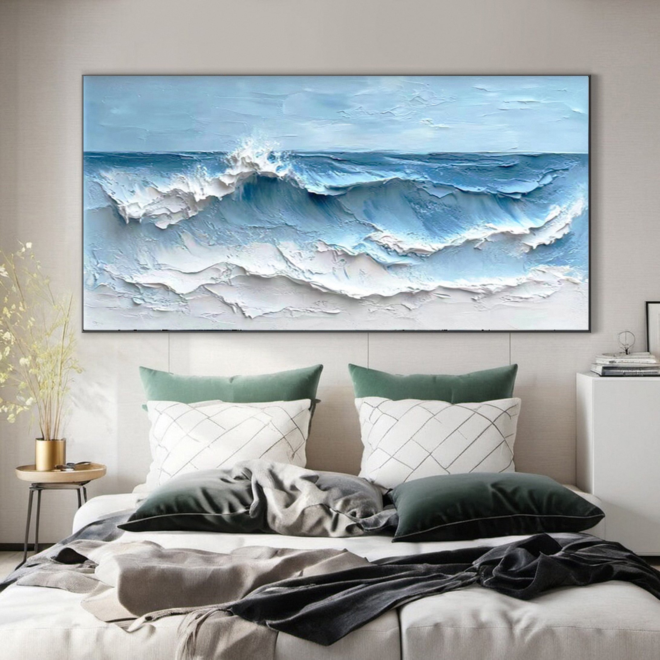 Large Textured Seascape Painting for Living Room Wall Art #OS 039