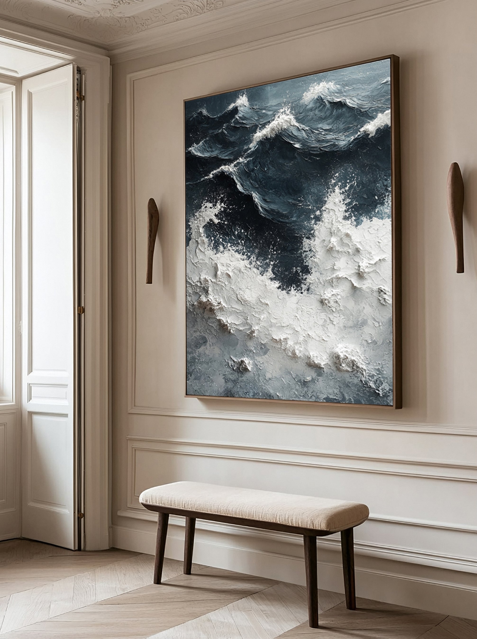 Modern Abstract Wave with Heavy Texture and Dramatic Sky #BGA 263