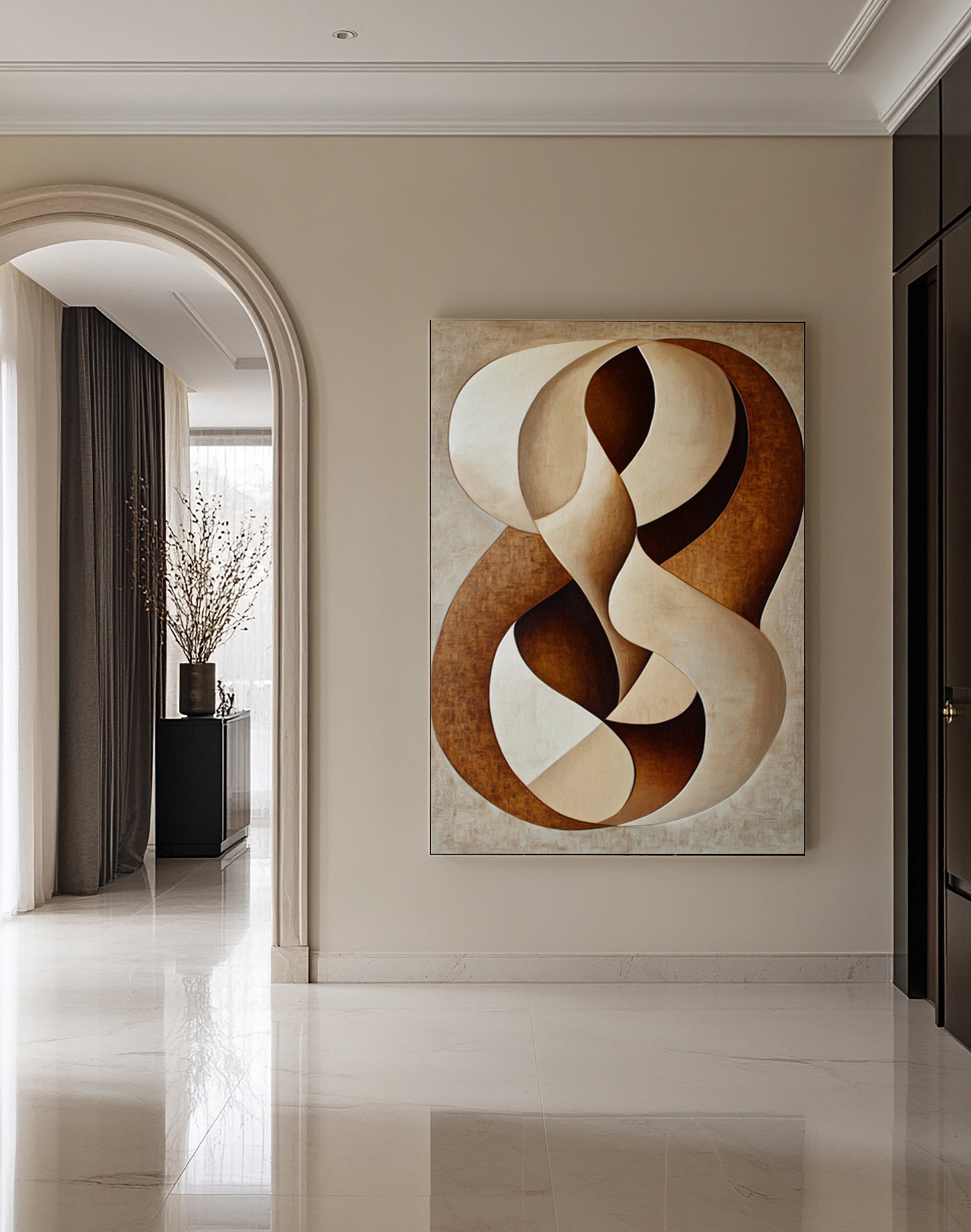 Quiet Embrace: Minimalist Abstract with Gentle Swirling Forms #BGA 211