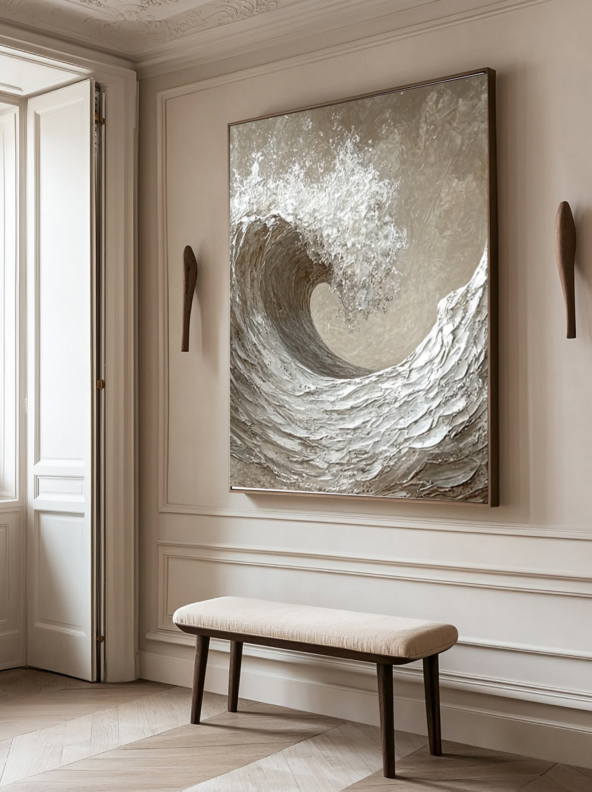 Sculpted Fury: Abstract Wave with Tactile Depth #BGA 242