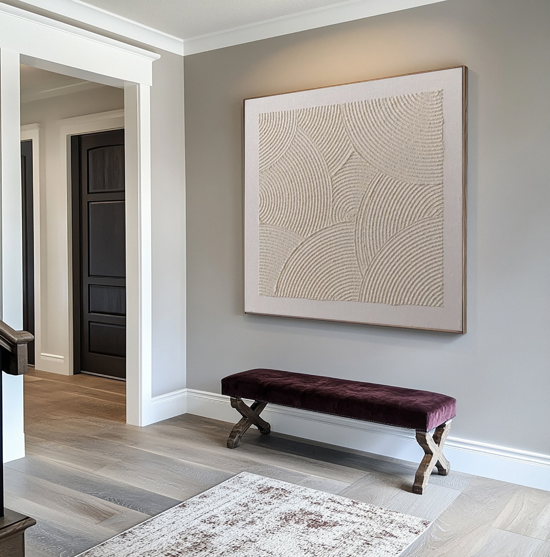 Modern Abstract Canvas with Textured Petal-like Segments #BGA 232