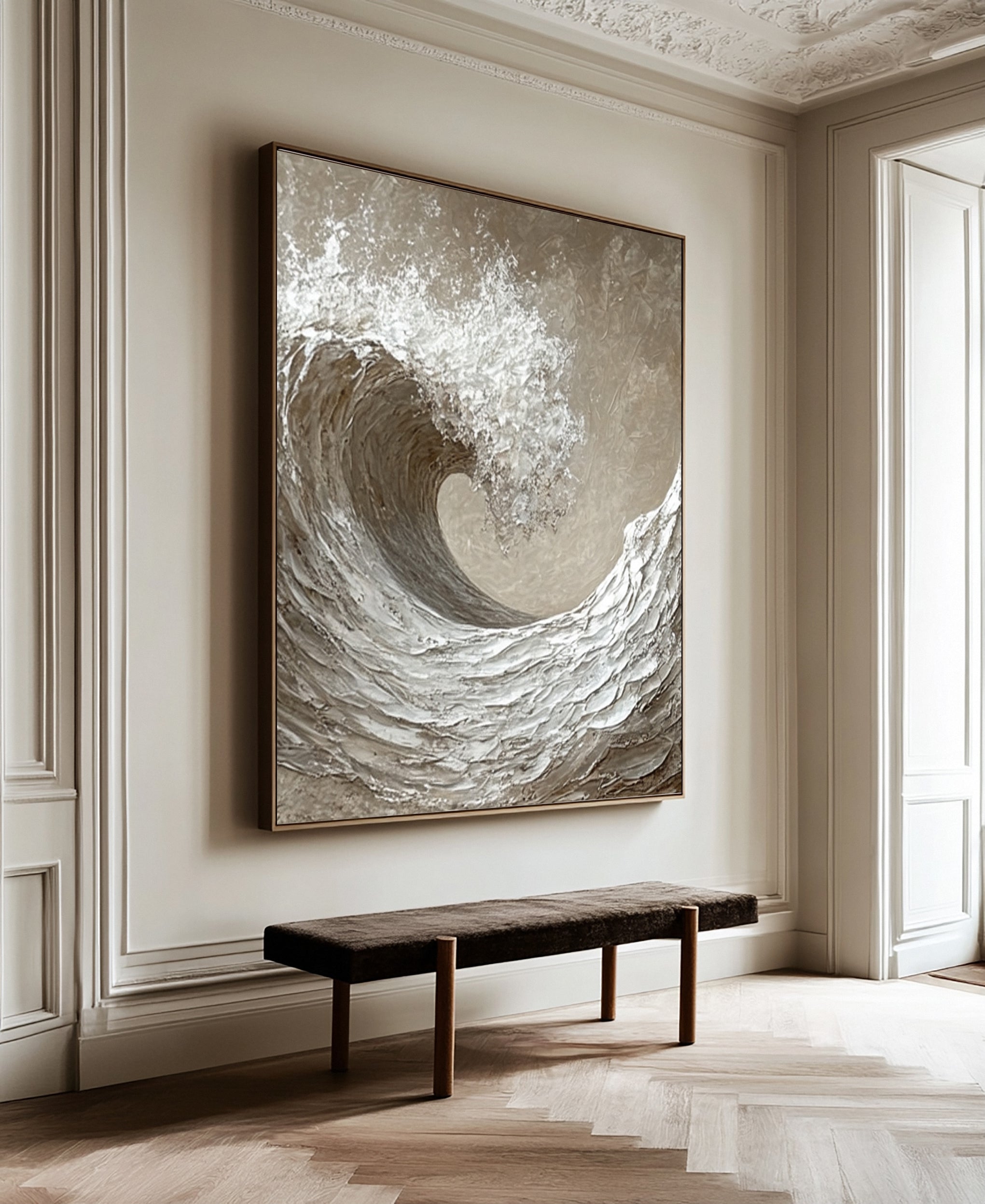 Sculpted Fury: Abstract Wave with Tactile Depth #BGA 242