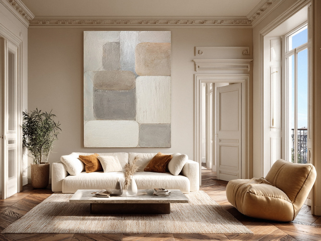 Neutral Japandi Abstract Wall Art Canvas #WG 015