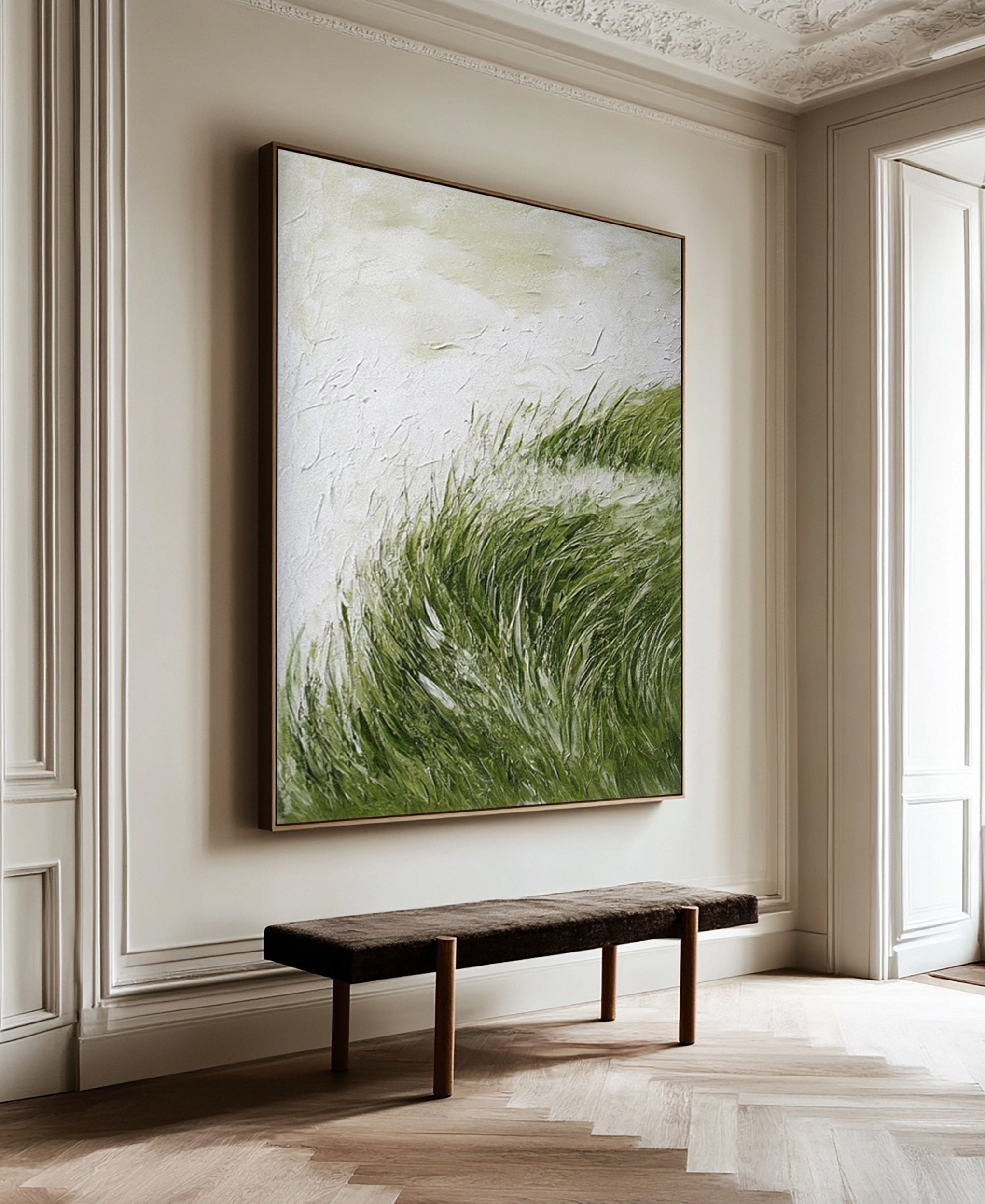 Abstract Art with a Textured Surface Evoking Windswept Vegetation #BGA 276