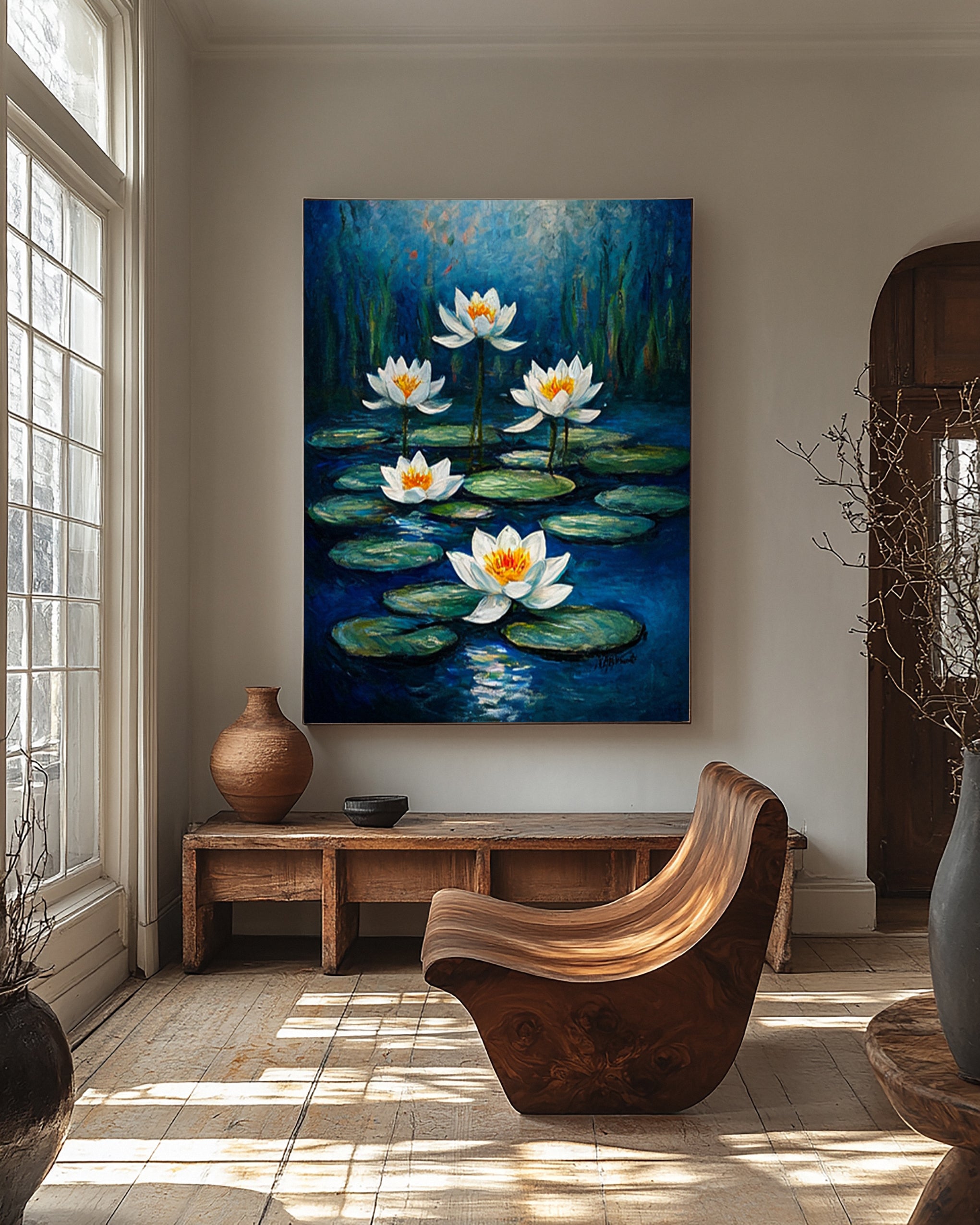 Contemporary Artwork Capturing the Tranquility of a Night Pond #BGA 278