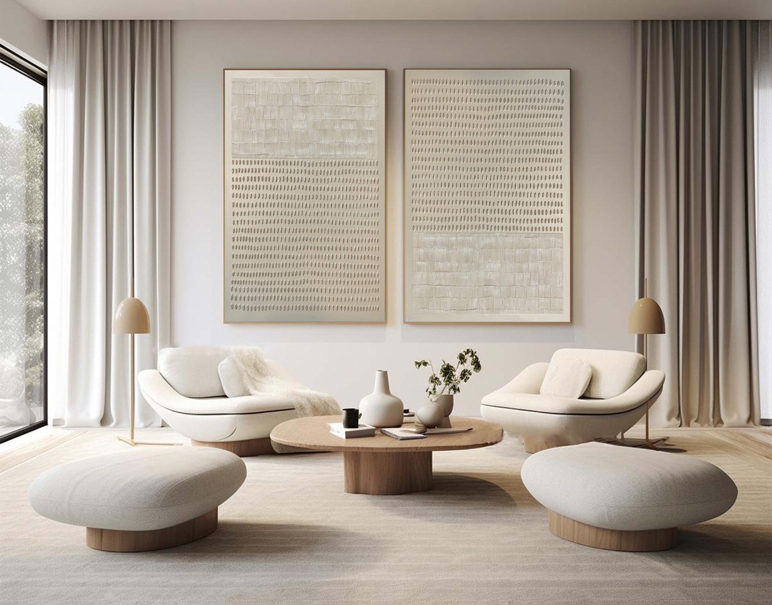 Minimalist Set Of 2 with Textured Patterns for Modern Home #BGA 209