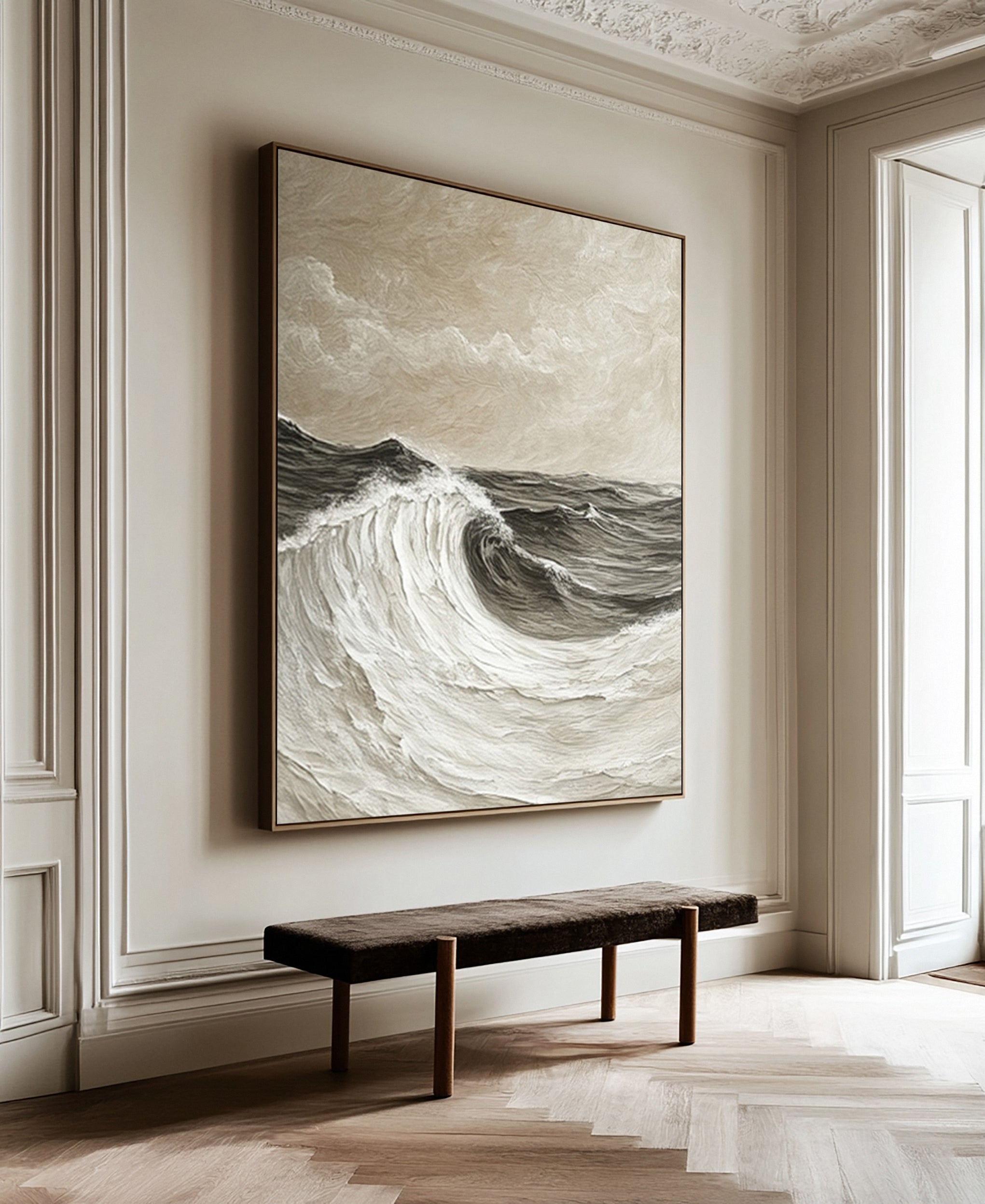 Modern Abstract Wave with Texture and Atmospheric Clouds #BGA 256