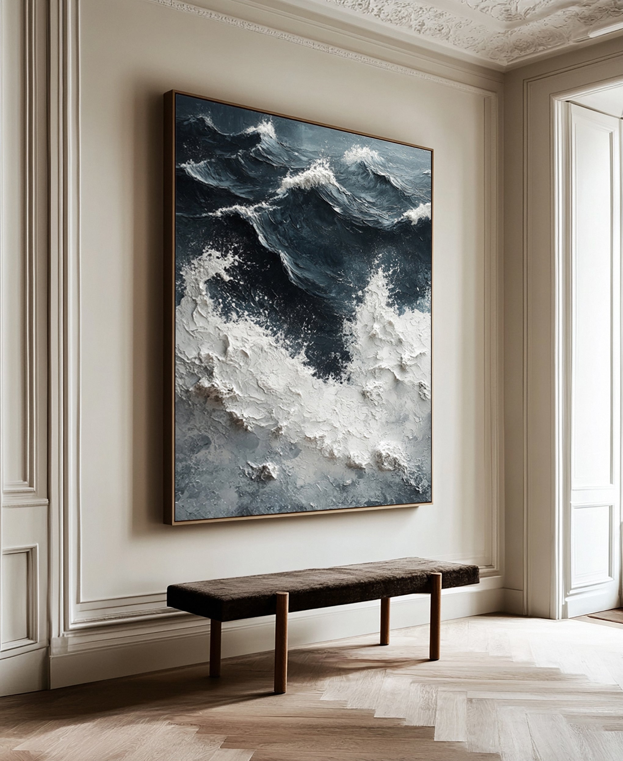 Modern Abstract Wave with Heavy Texture and Dramatic Sky #BGA 263
