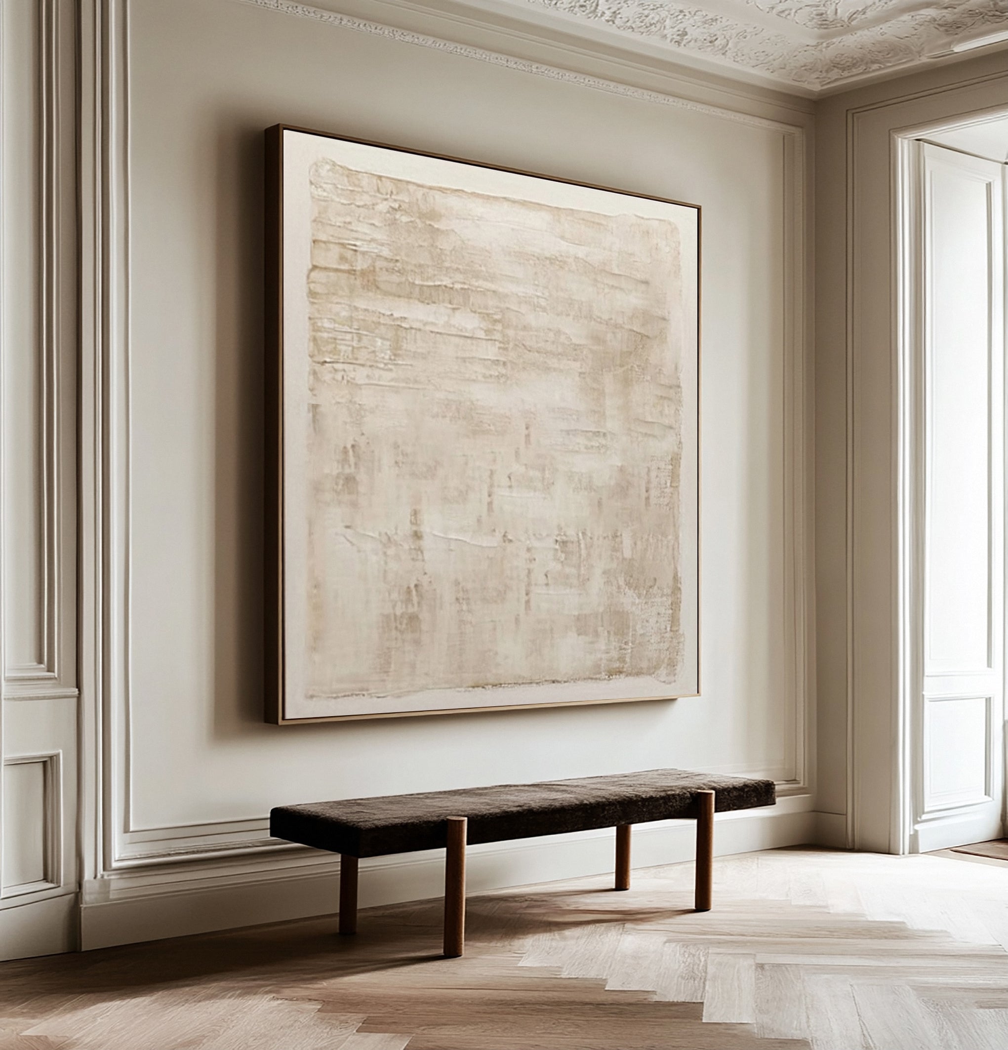 Modern Abstract Canvas with Textured Horizontal Variations #BGA 234