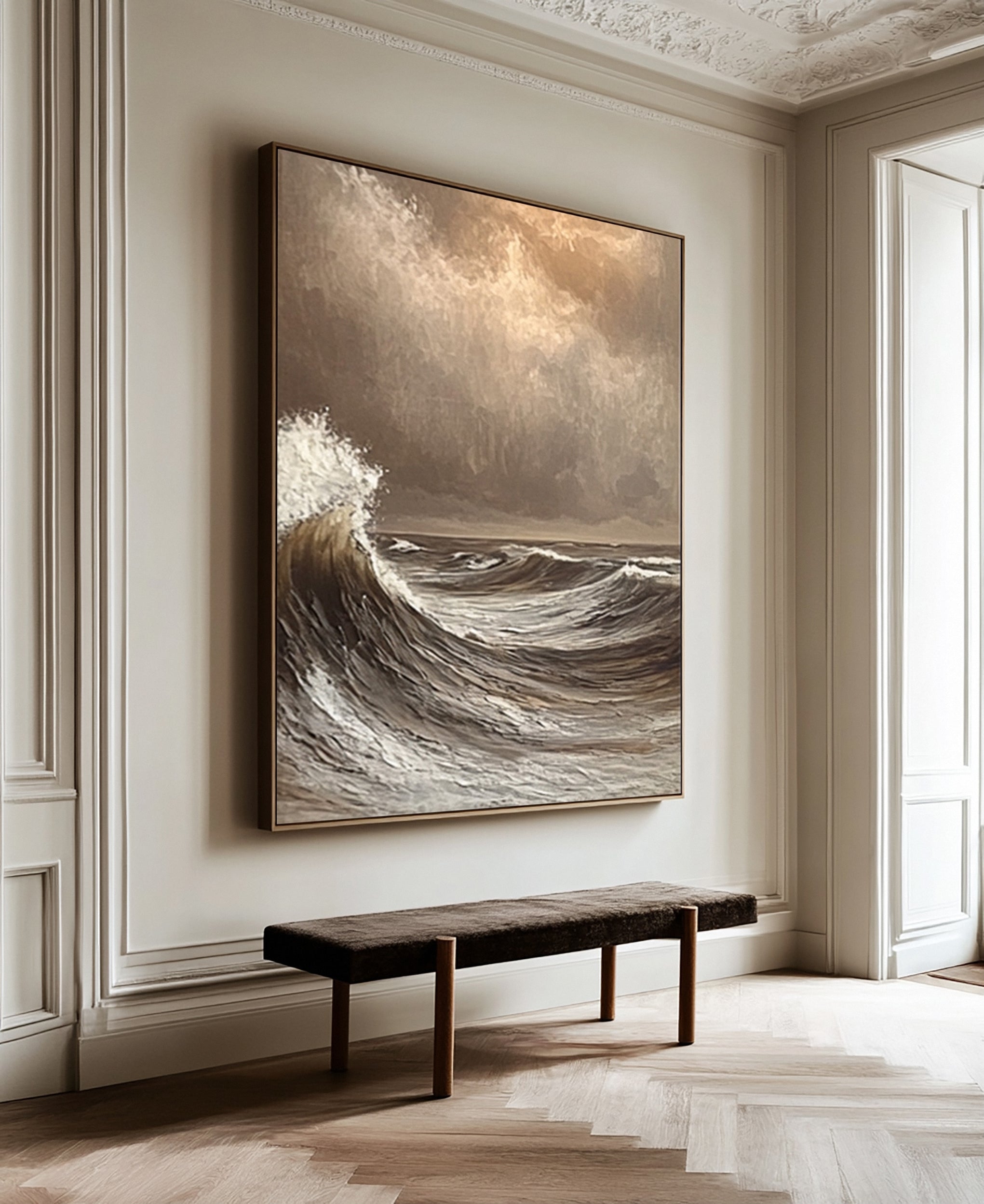 Modern Abstract Wave with Heavy Texture and Dramatic Sky #BGA 255