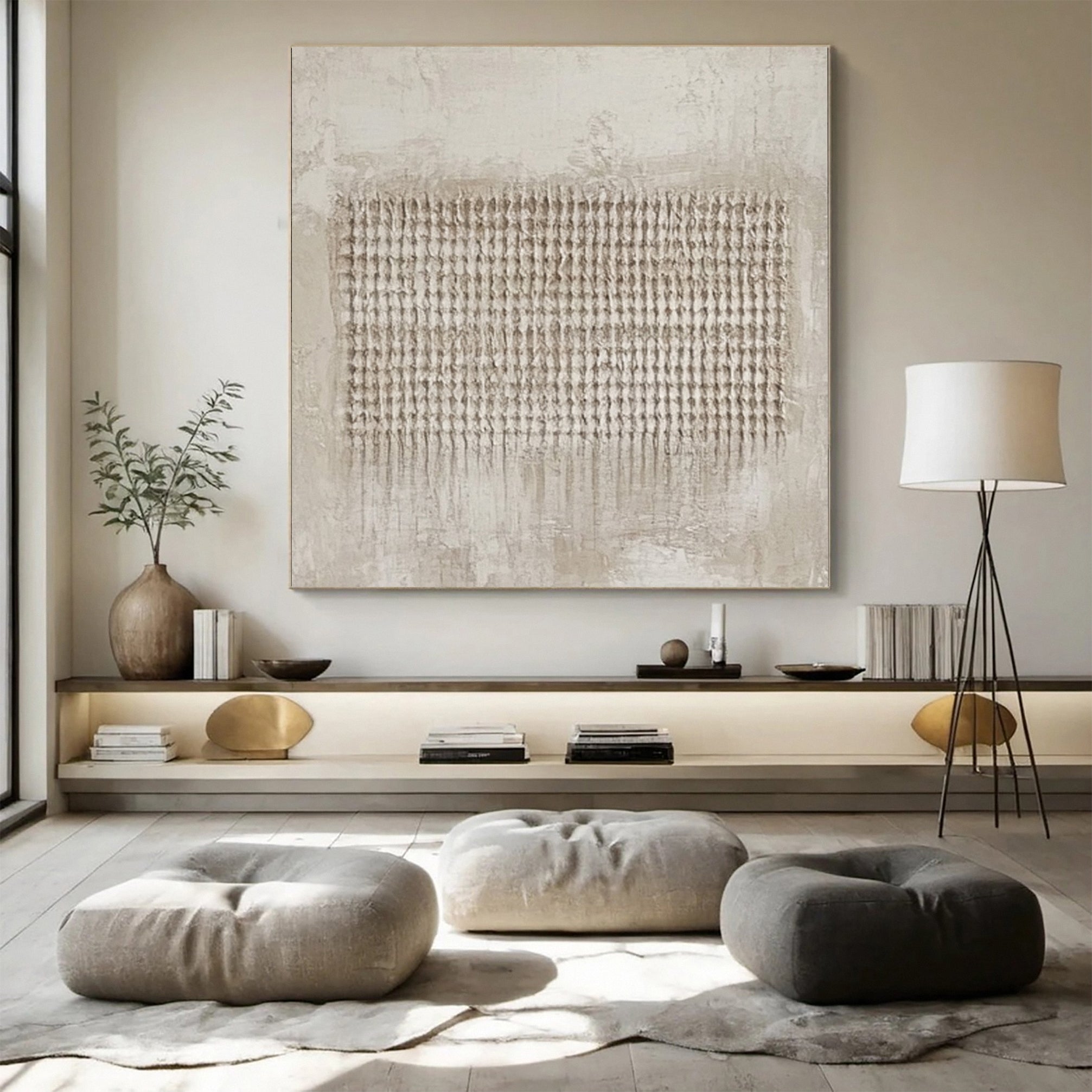 Wabi Sabi Canvas with Organic Flow in a Central Band #BGA 229