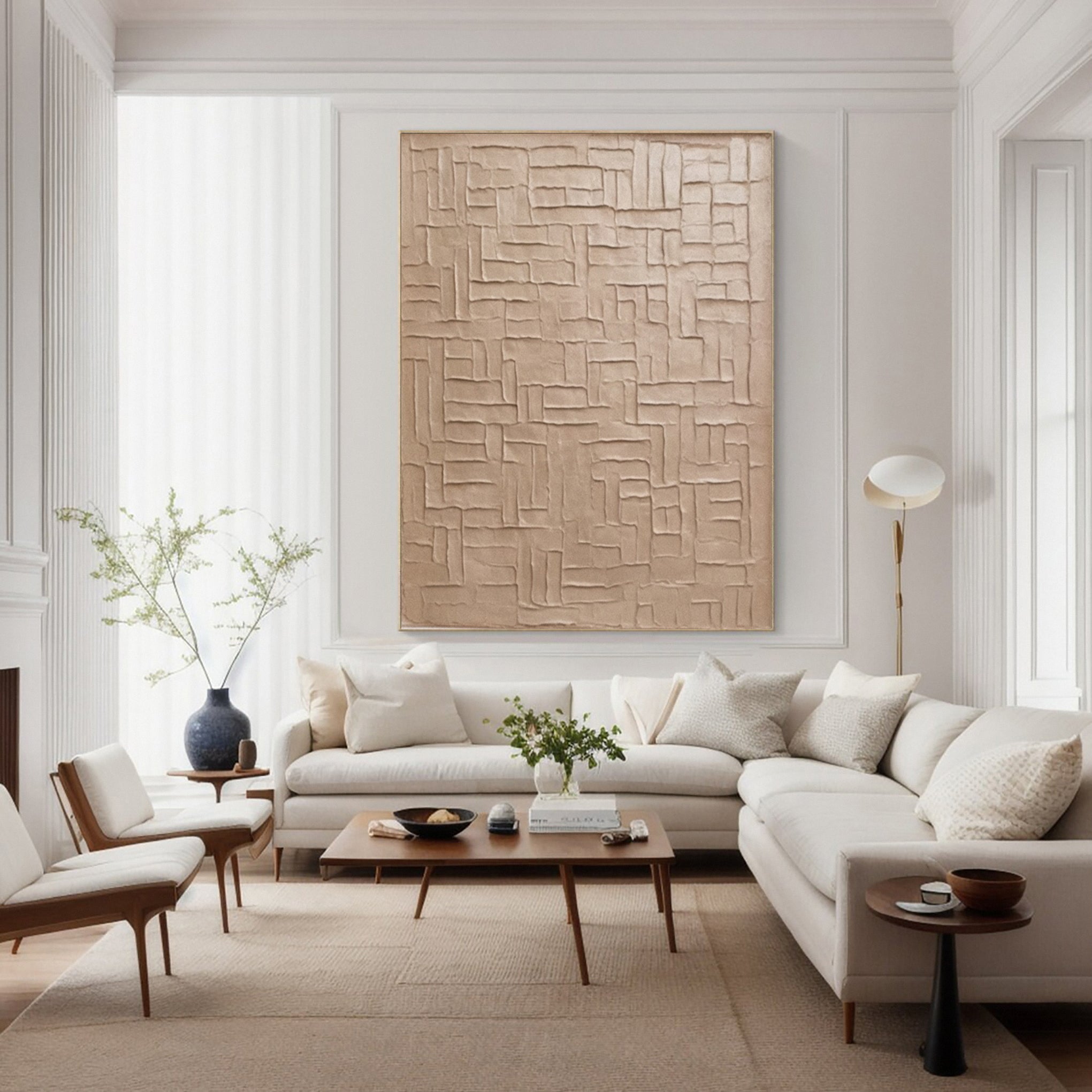 Minimalist Neutral Canvas with Structured Textured Blocks #BGA 224