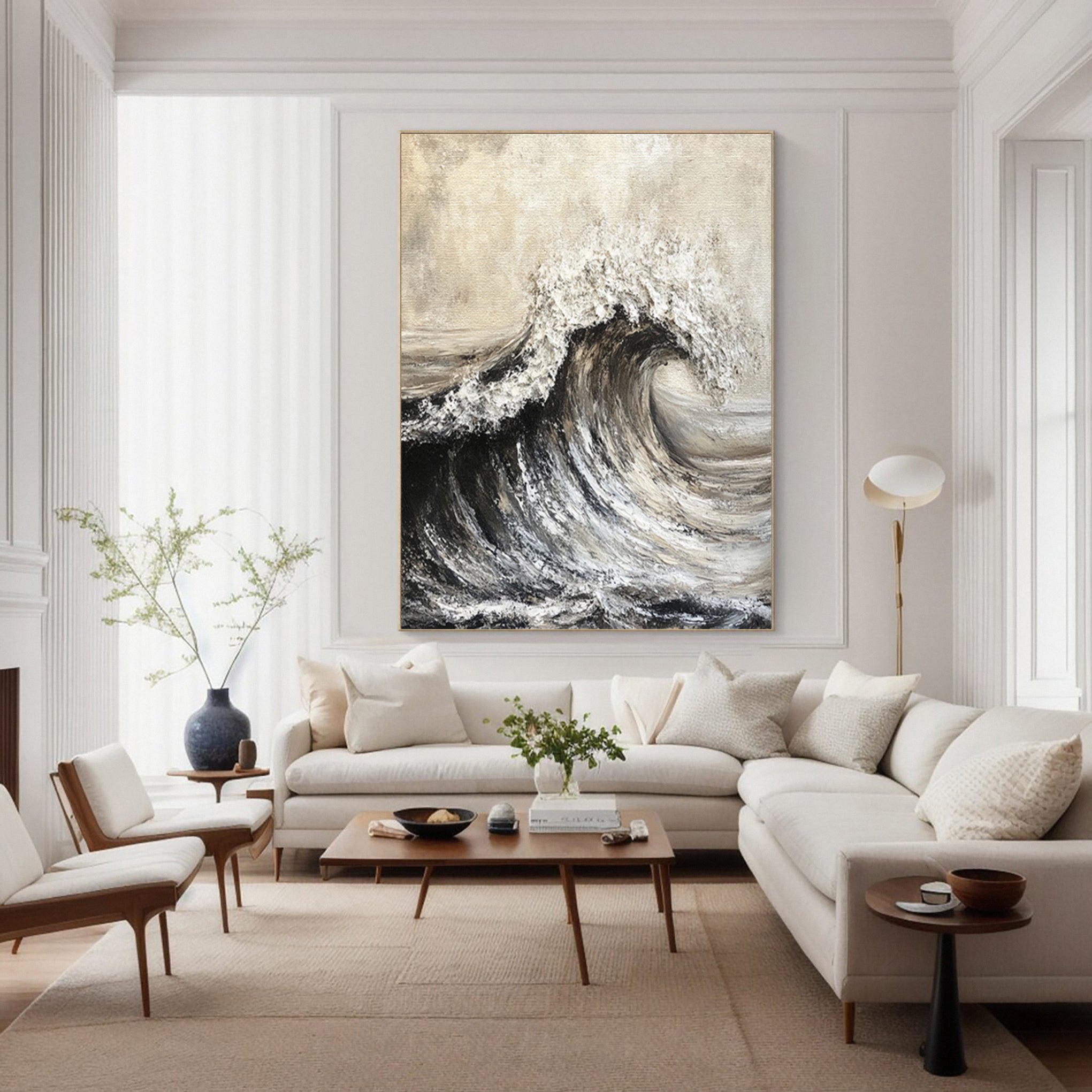 Brown Abstract Ocean Wave Relief with Bold Tactile Surface #BGA 265