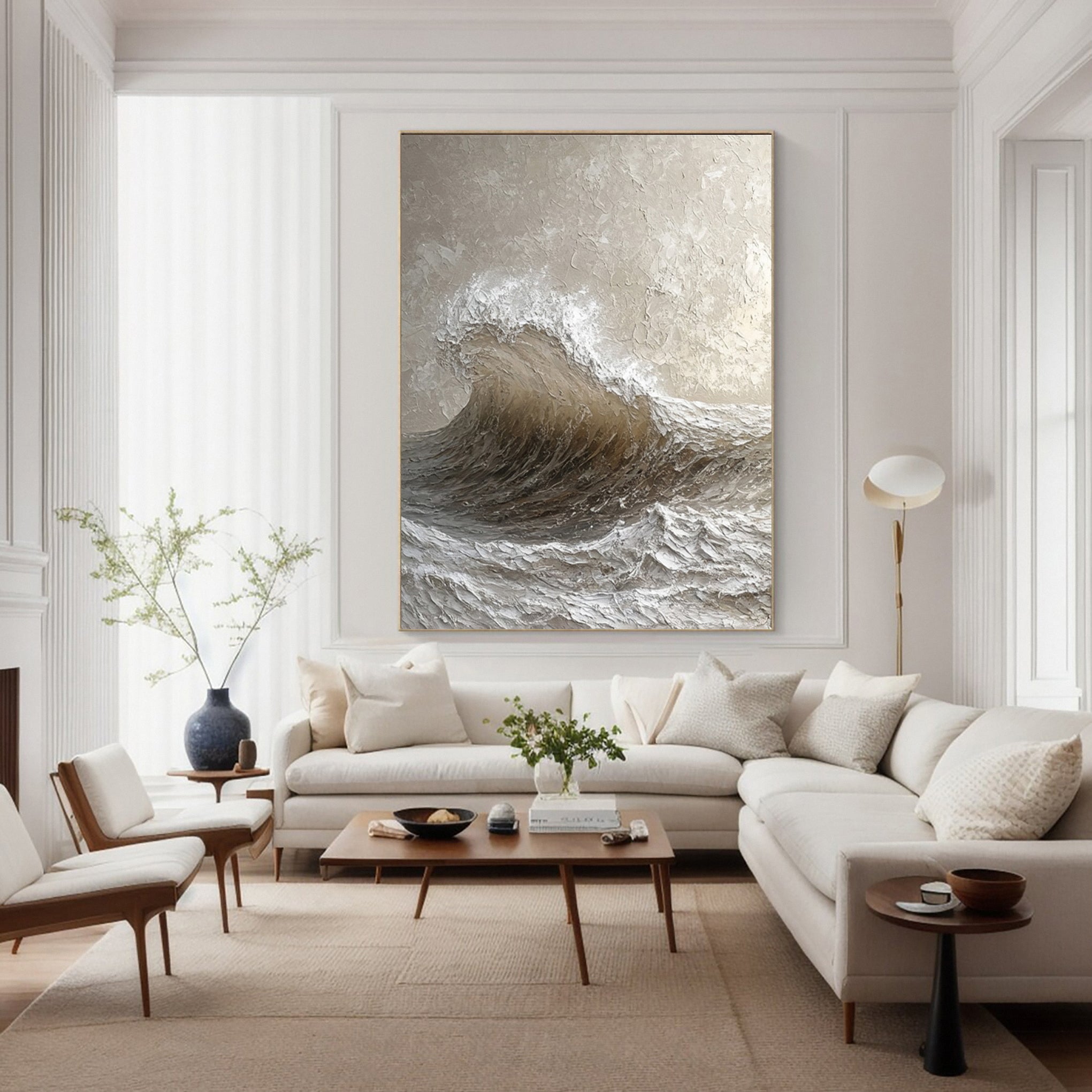 Dynamic Textured Ocean Wave Art Capturing Oceanic Power #BGA 243