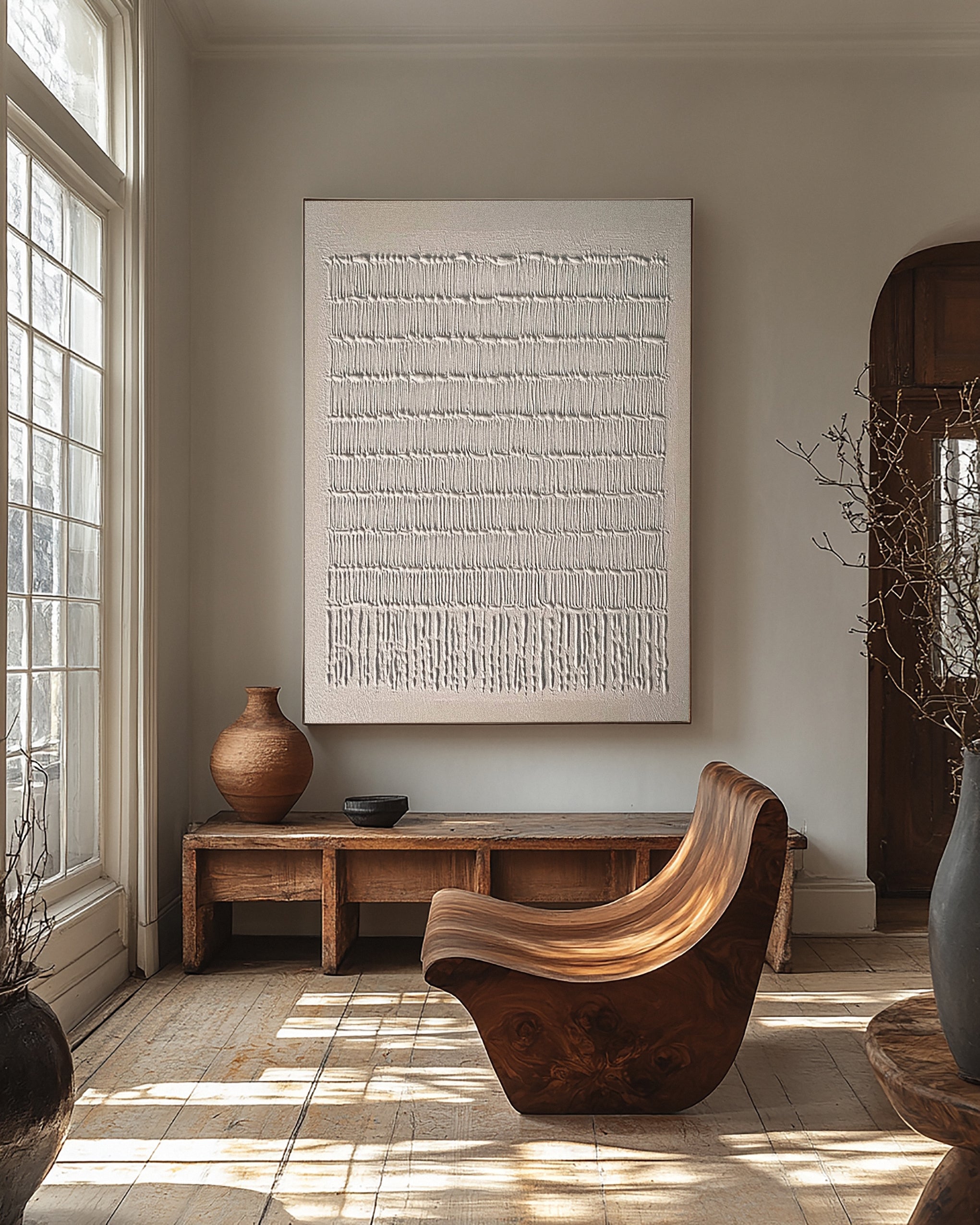 Neutral Composition with Natural Vertical Textural Elements #BGA 223