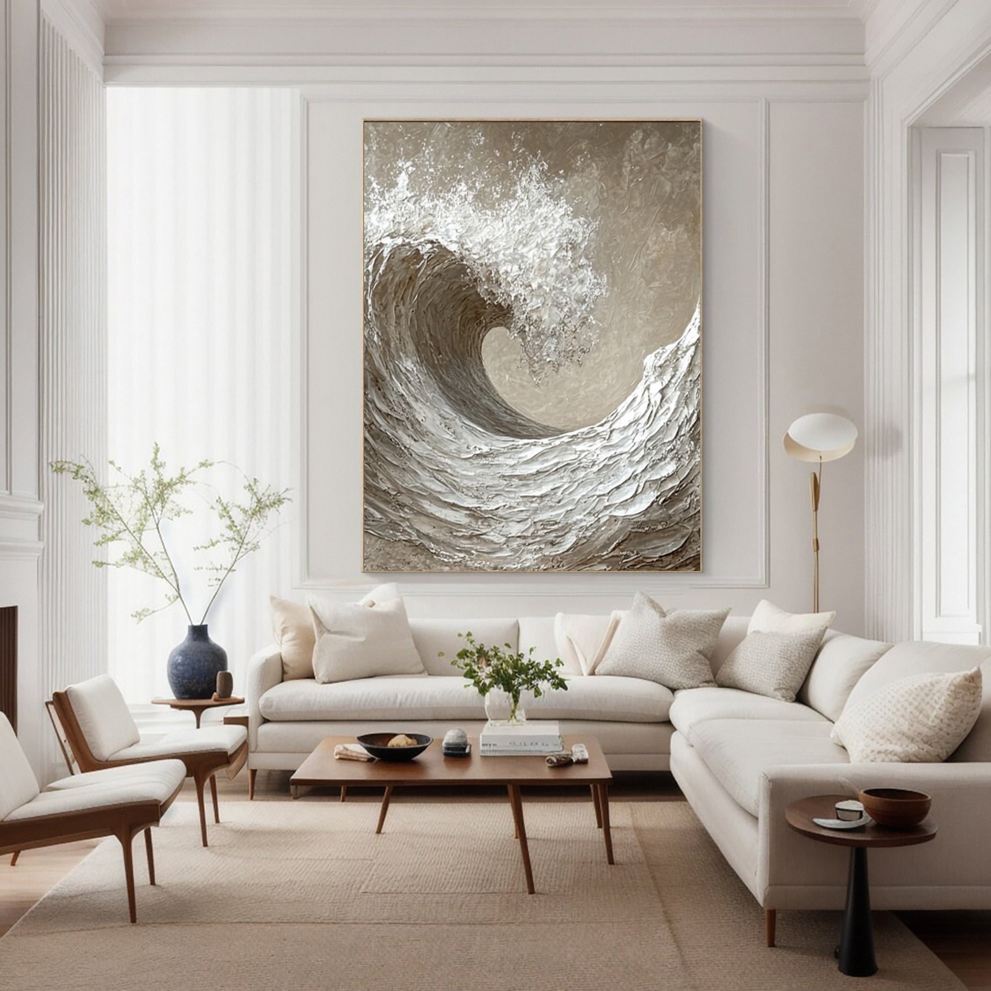 Sculpted Fury: Abstract Wave with Tactile Depth #BGA 242