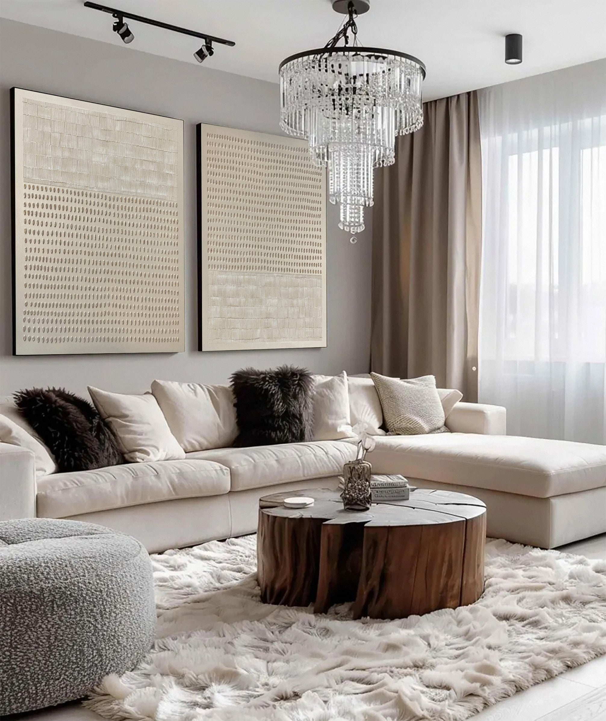 Minimalist Set Of 2 with Textured Patterns for Modern Home #BGA 209