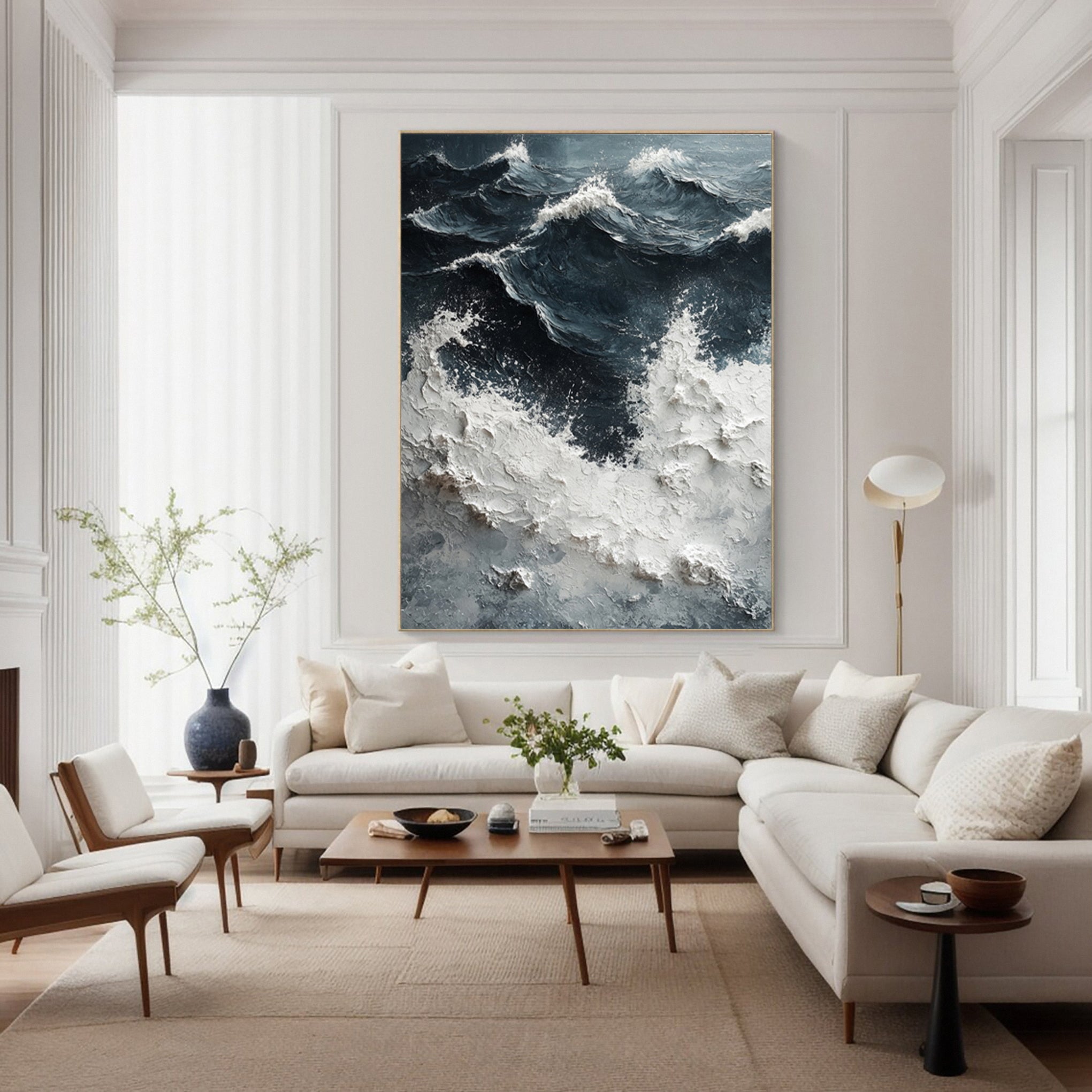 Modern Abstract Wave with Heavy Texture and Dramatic Sky #BGA 263