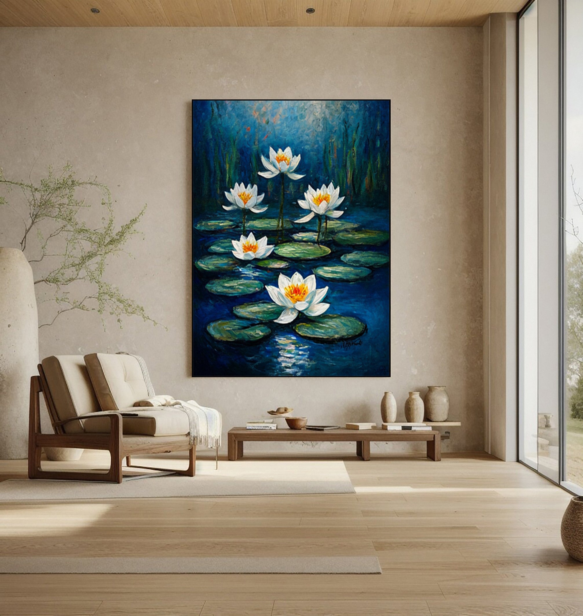 Contemporary Artwork Capturing the Tranquility of a Night Pond #BGA 278