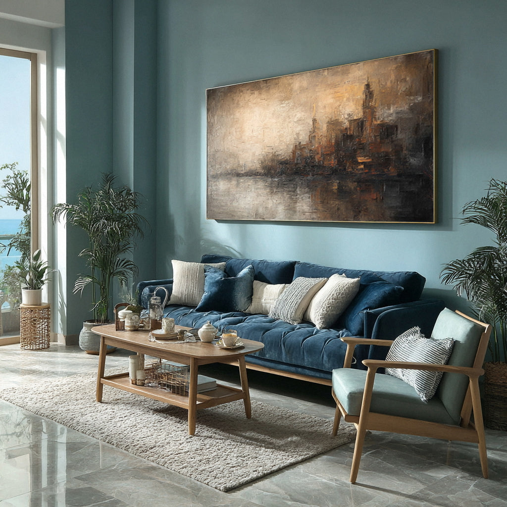 Panoramic City Skyline Art Modern Wall Decor #WG 018