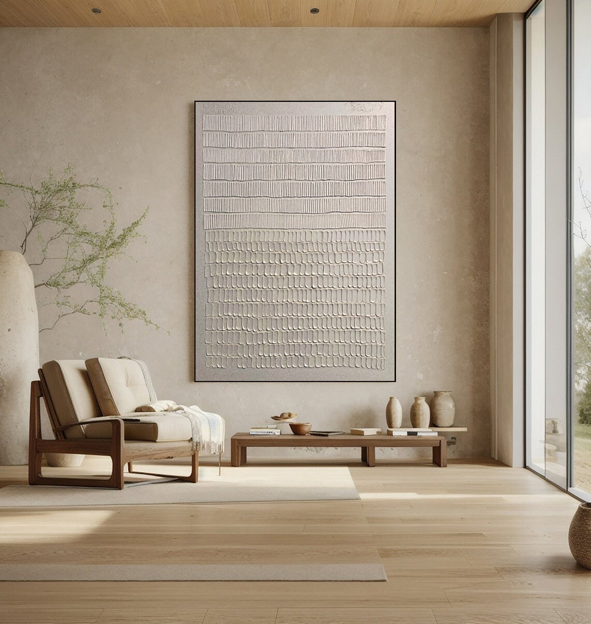 Abstract Canvas with Vertical Markings in Horizontal Bands #BGA 248