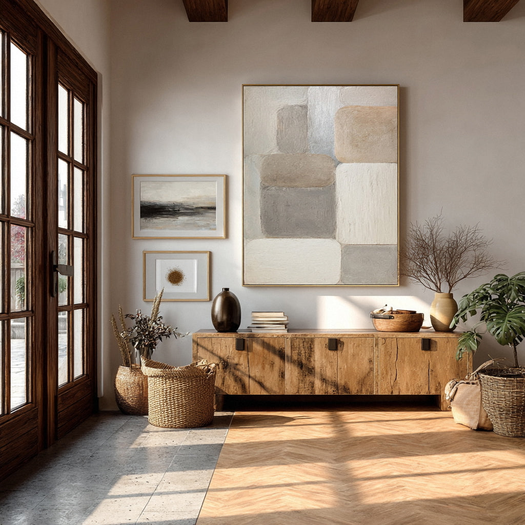Neutral Japandi Abstract Wall Art Canvas #WG 015