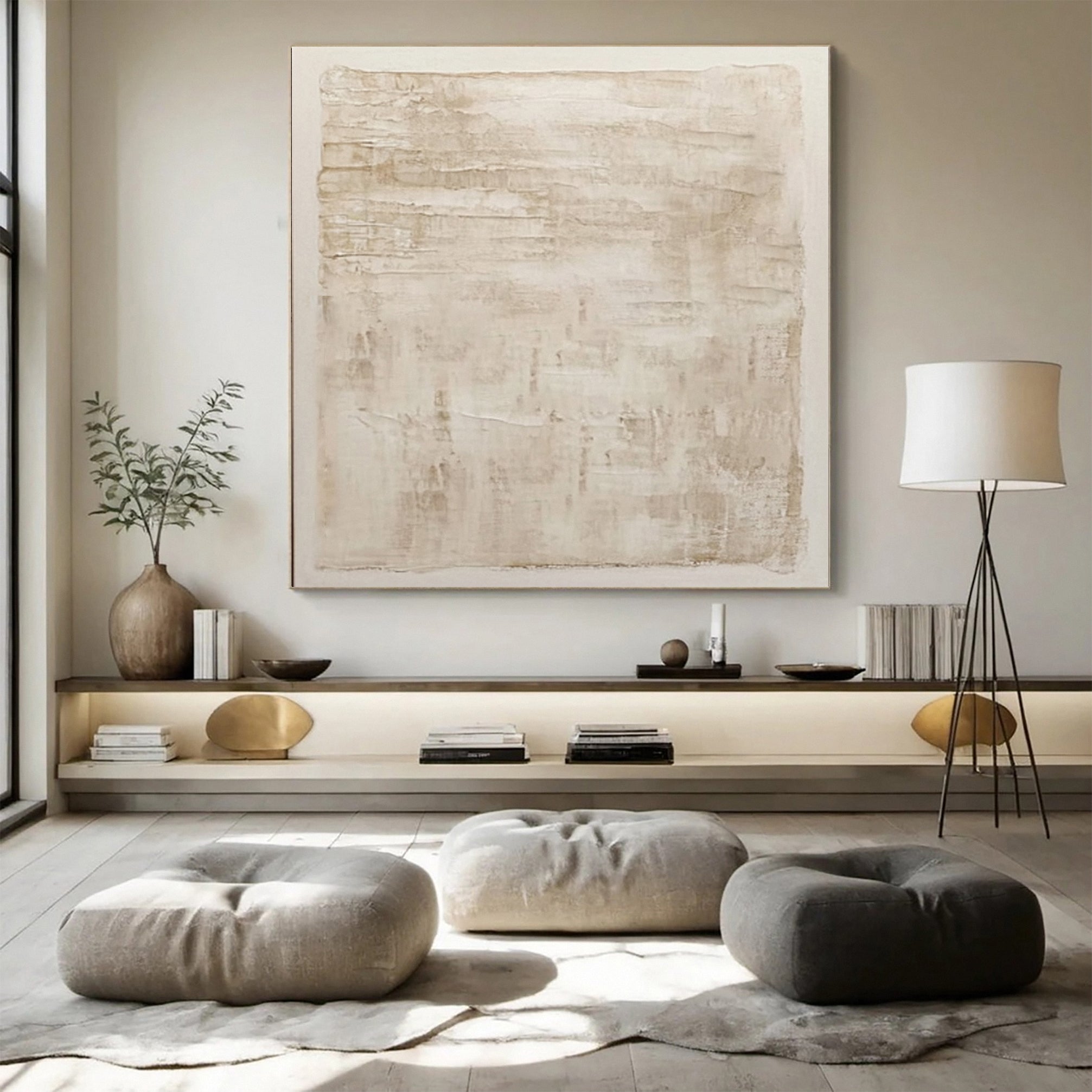 Modern Abstract Canvas with Textured Horizontal Variations #BGA 234