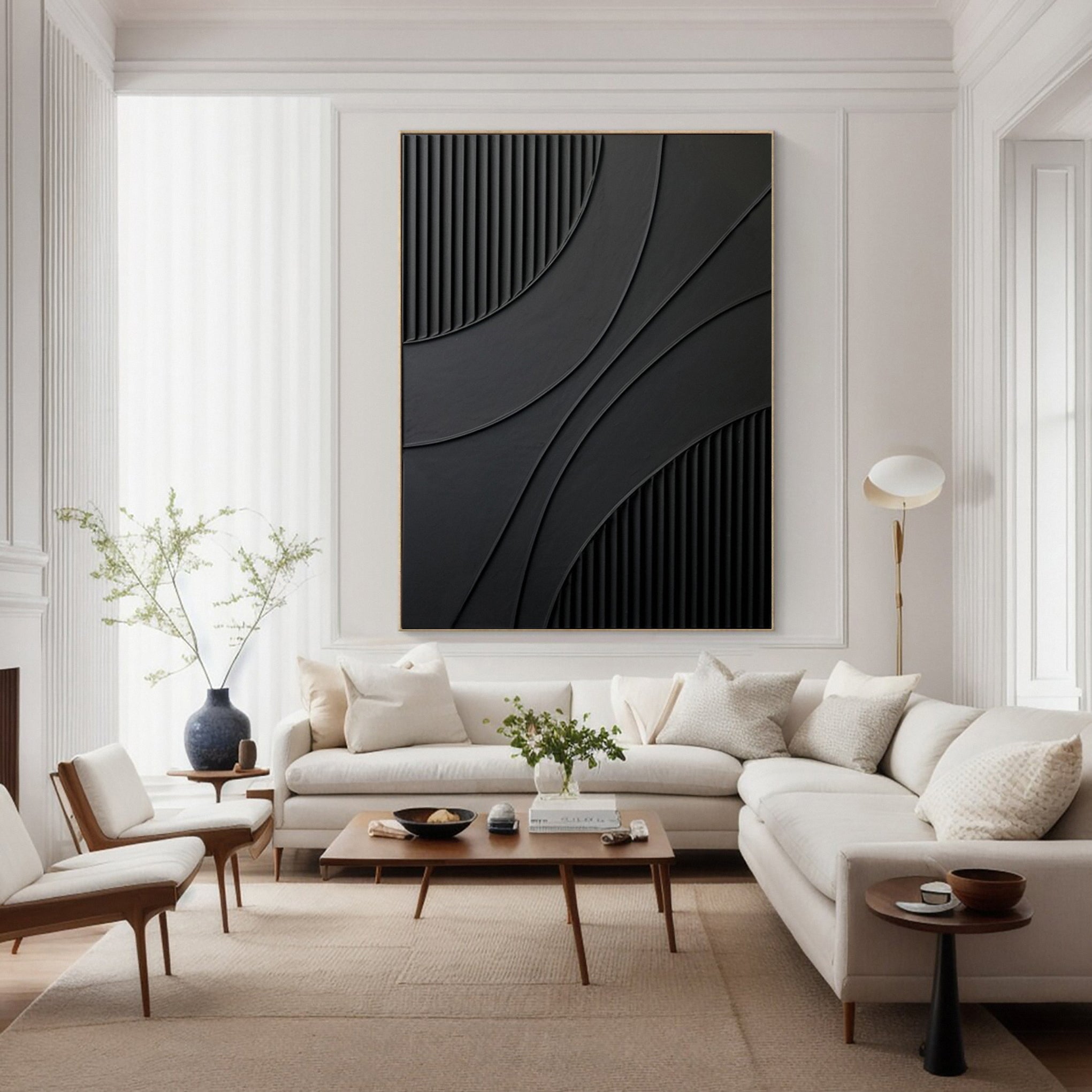 Contemporary Art with Striated Sections and Smooth Areas #BGA 246