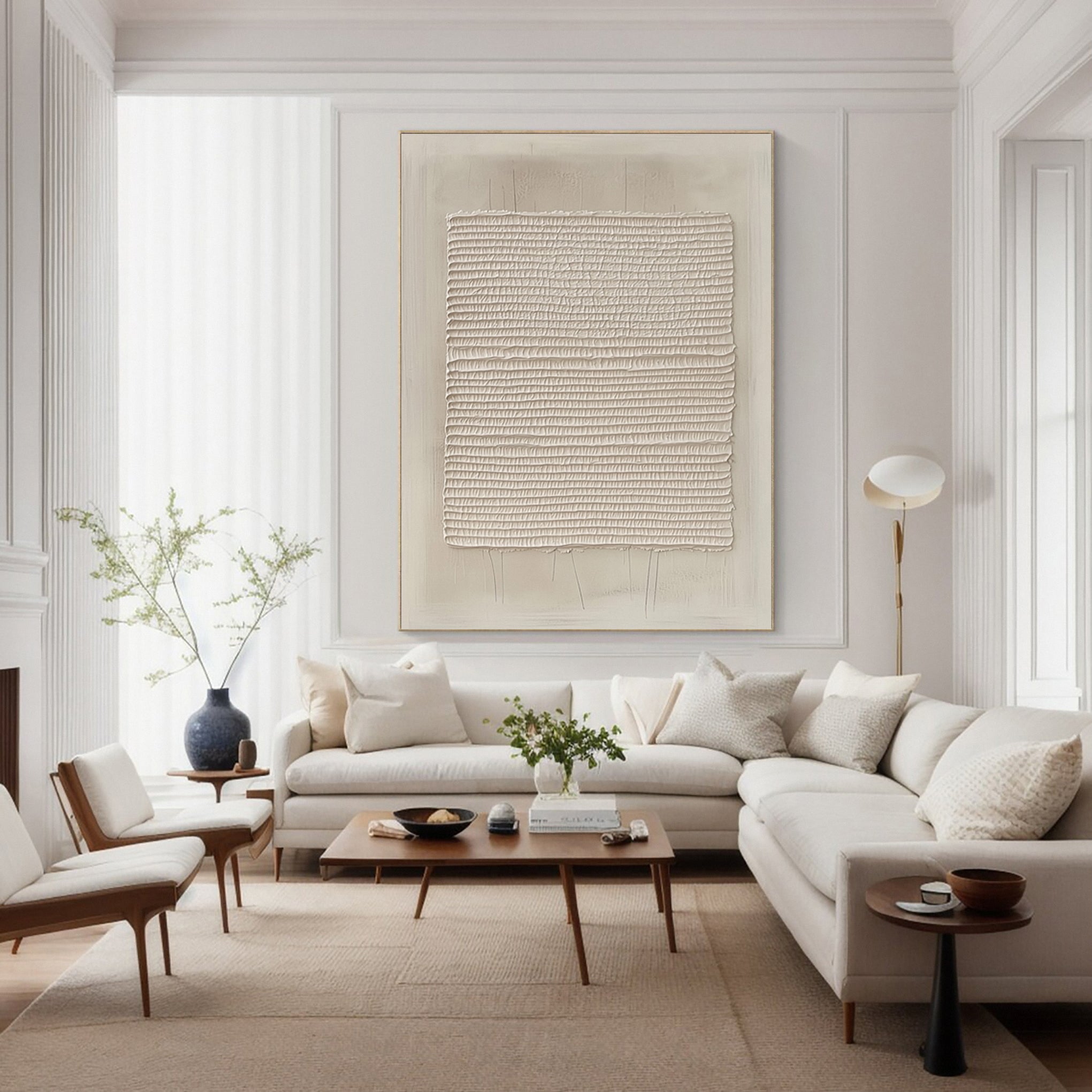 Modern Abstract Canvas with Textured Horizontal Variations #BGA 237