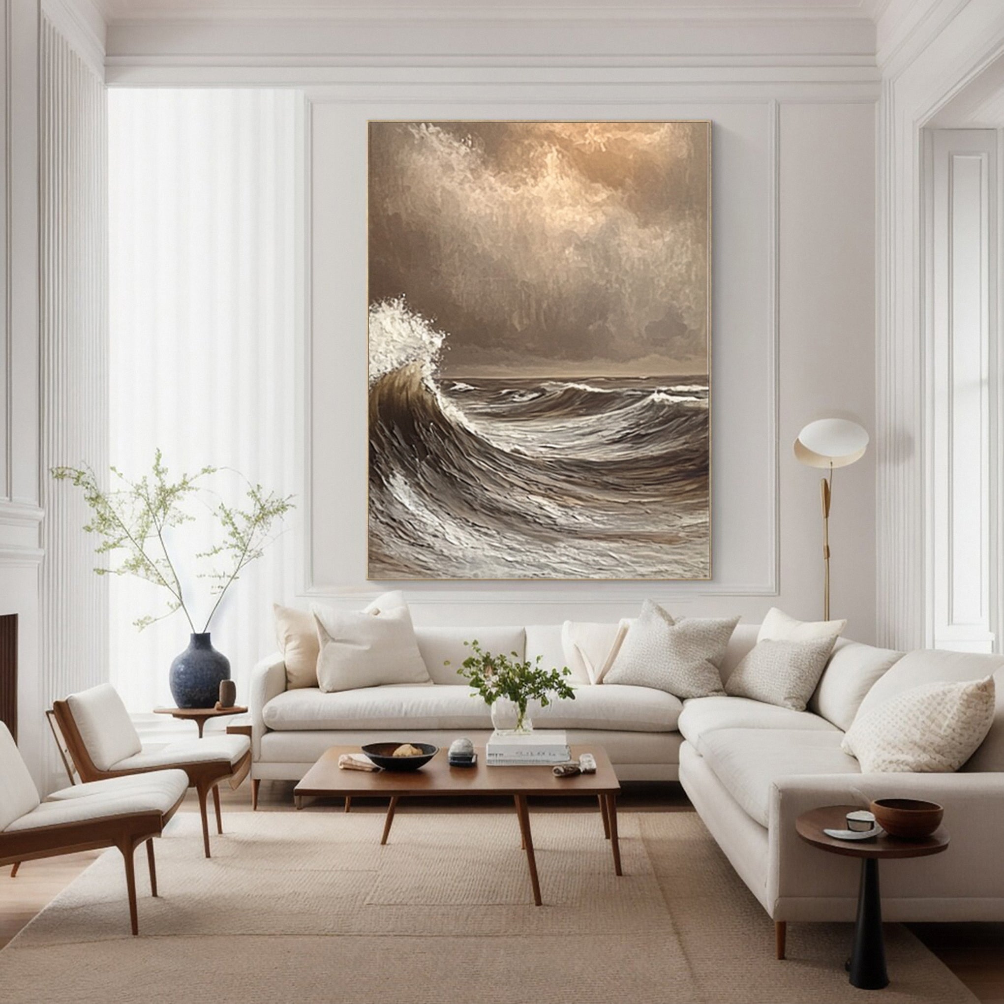 Modern Abstract Wave with Heavy Texture and Dramatic Sky #BGA 255
