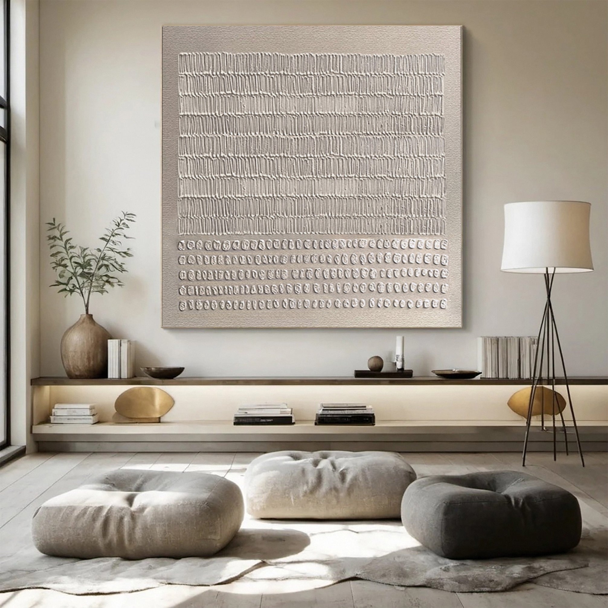 Abstract Neutral Composition with Organic Vertical Textures #BGA 222