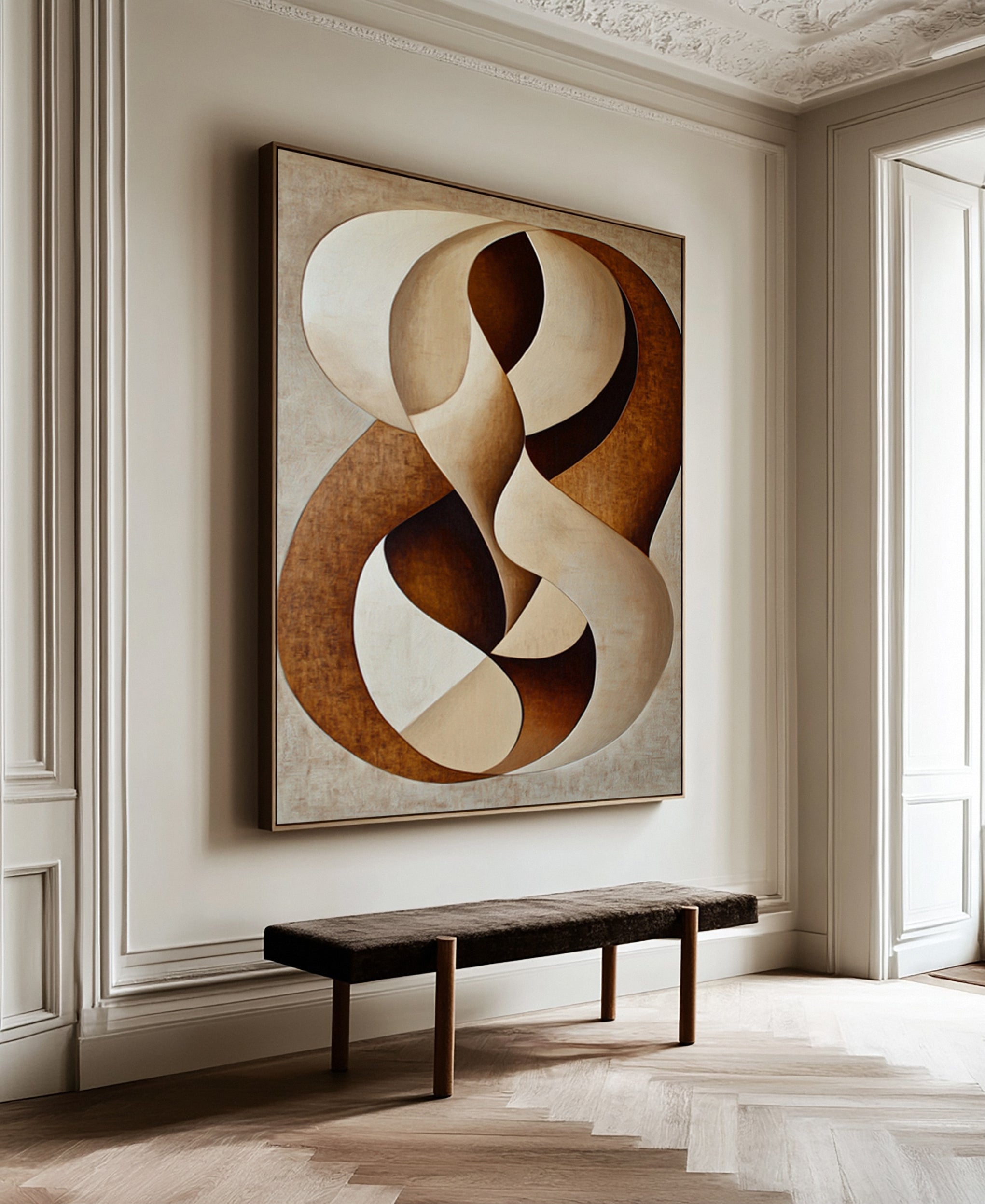 Quiet Embrace: Minimalist Abstract with Gentle Swirling Forms #BGA 211