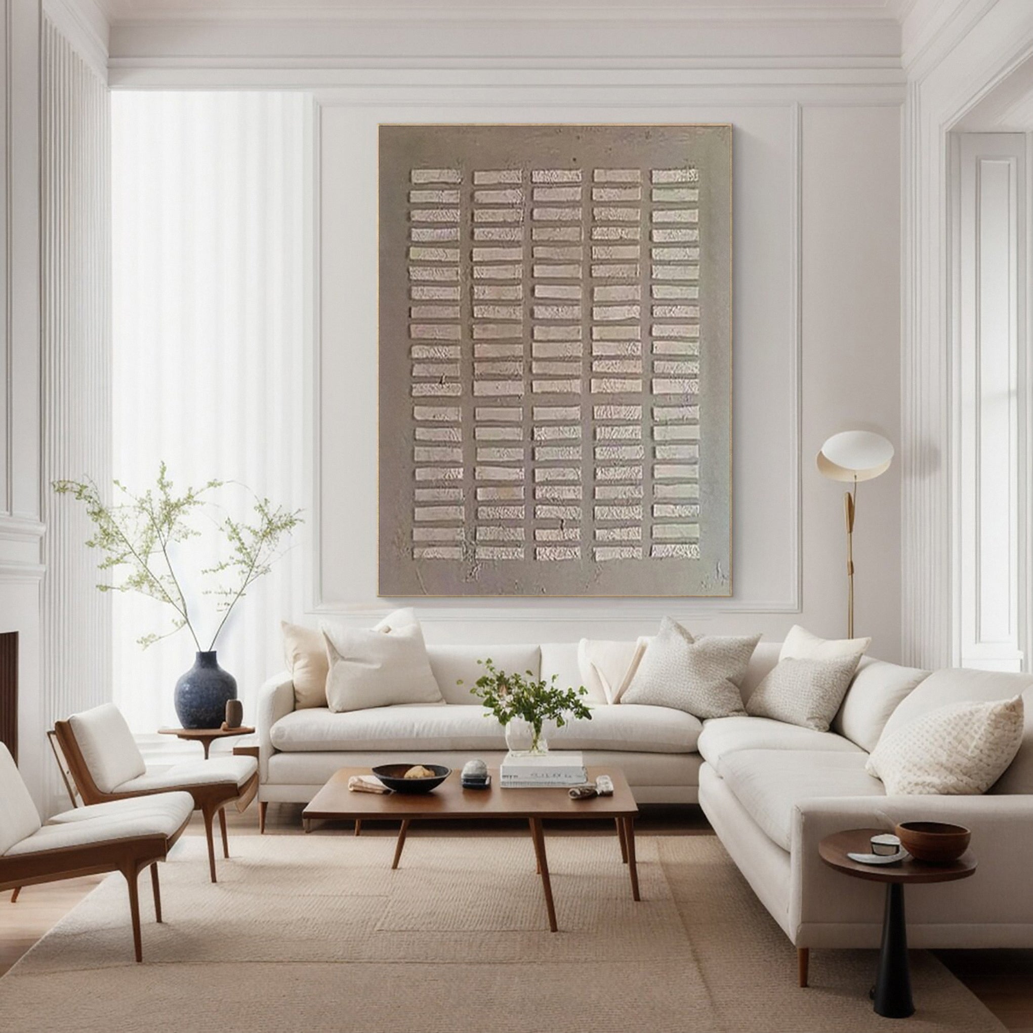 Minimalist Art with Horizontal Bands of Textured Rectangles #BGA 221