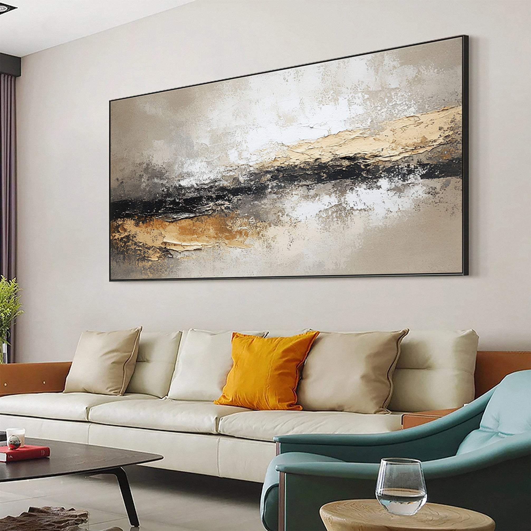 Rustic Harmony Large Abstract Earth Tones Painting #BBA 043