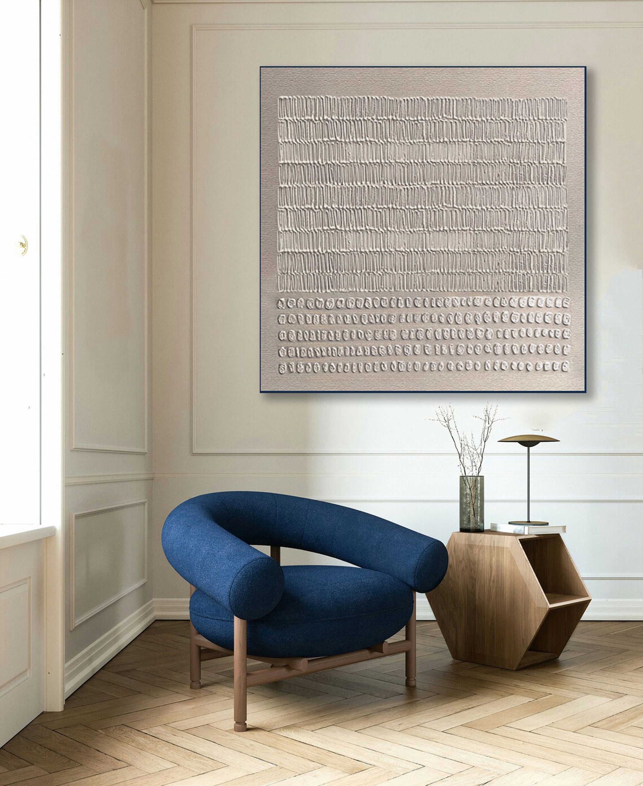 Abstract Neutral Composition with Organic Vertical Textures #BGA 222