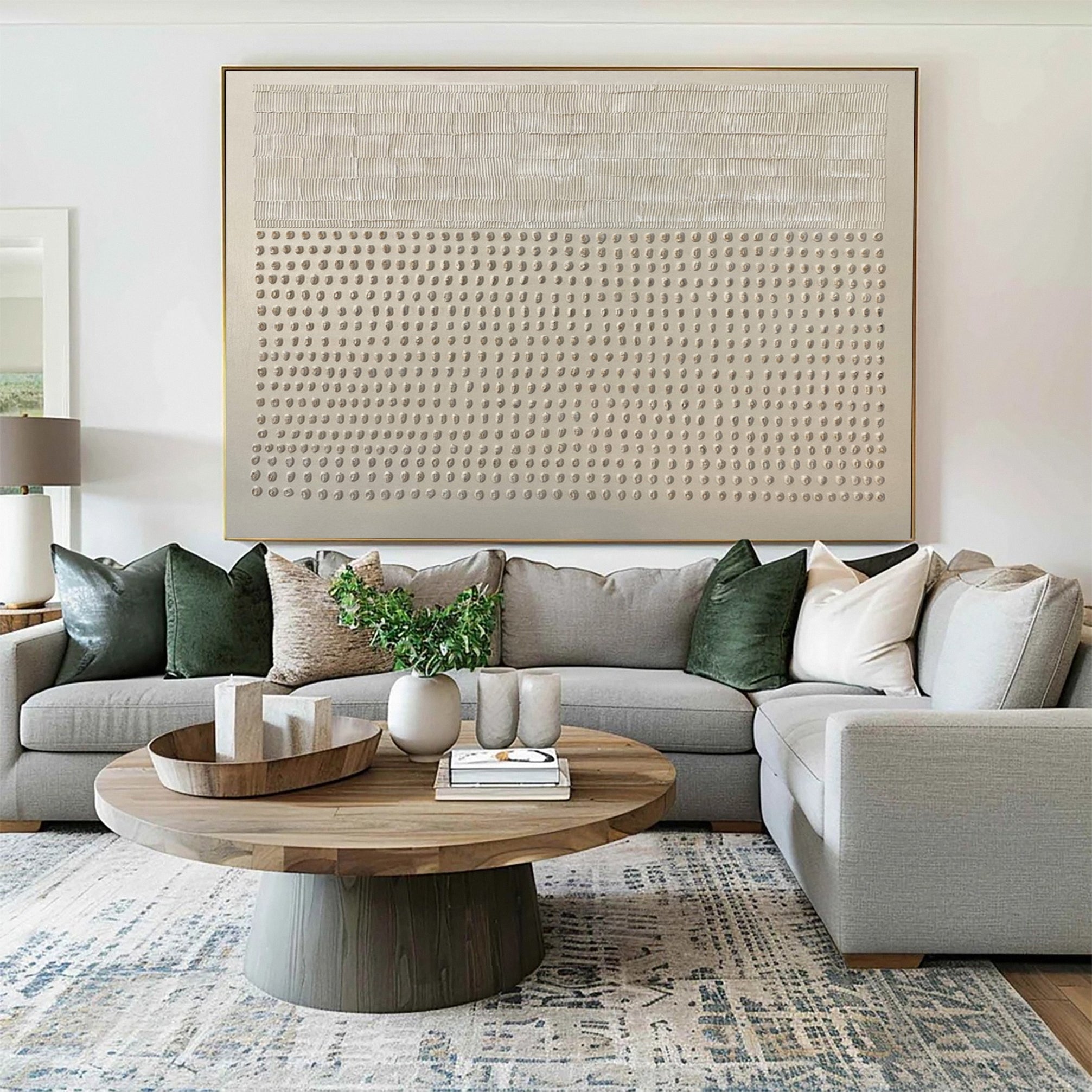 Abstract Neutral Composition with Linear and Dot Patterns #BGA 219
