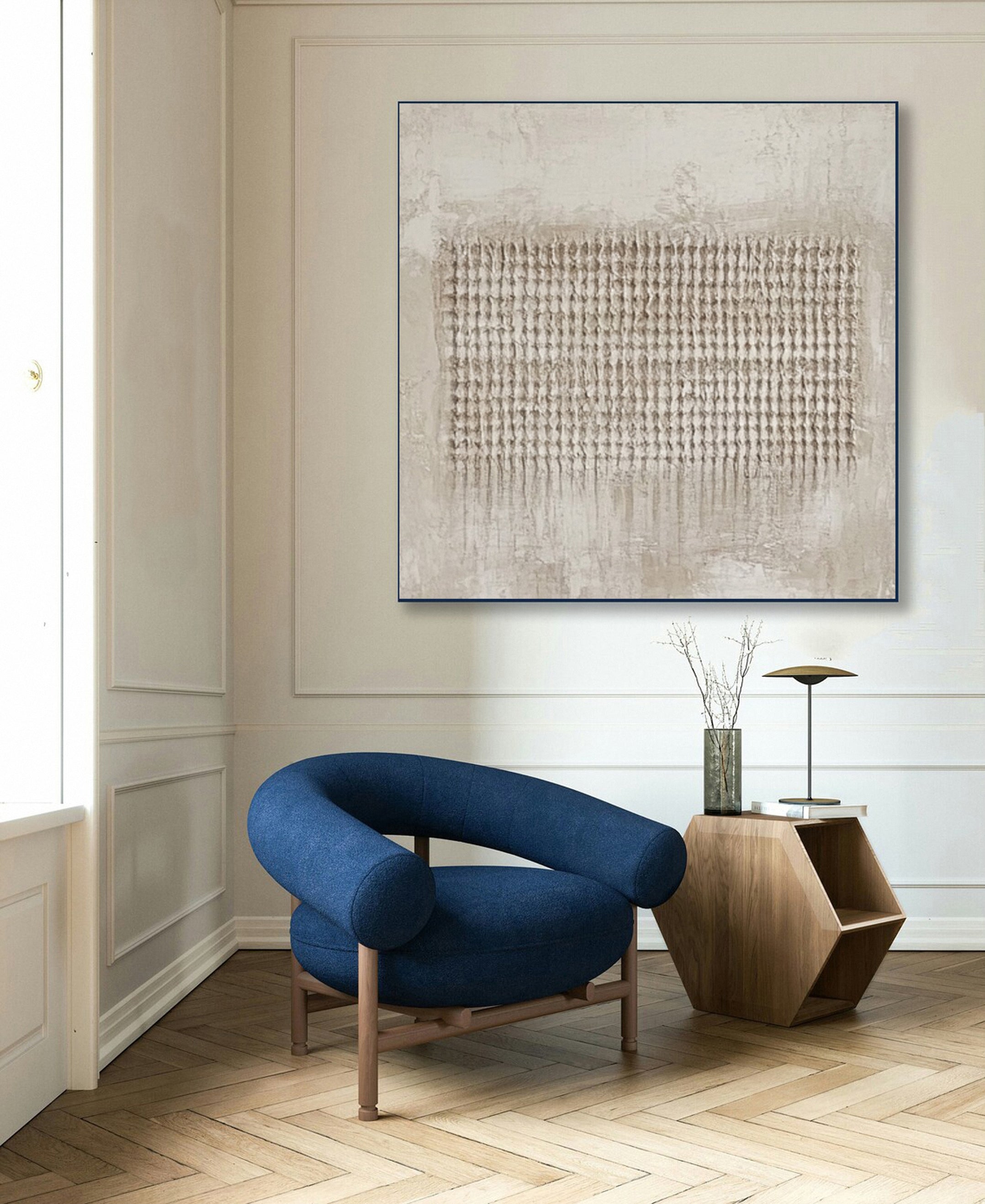 Wabi Sabi Canvas with Organic Flow in a Central Band #BGA 229