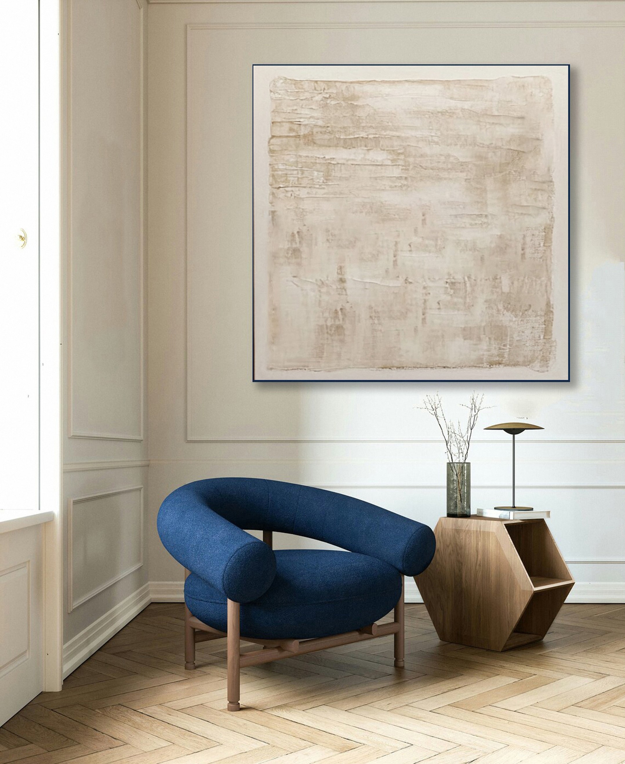 Modern Abstract Canvas with Textured Horizontal Variations #BGA 234