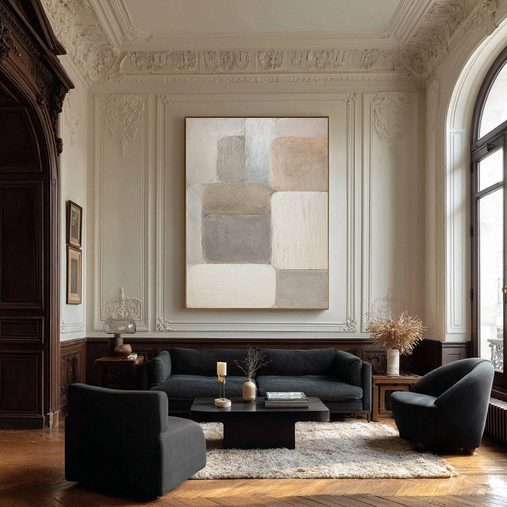 Neutral Japandi Abstract Wall Art Canvas #WG 015