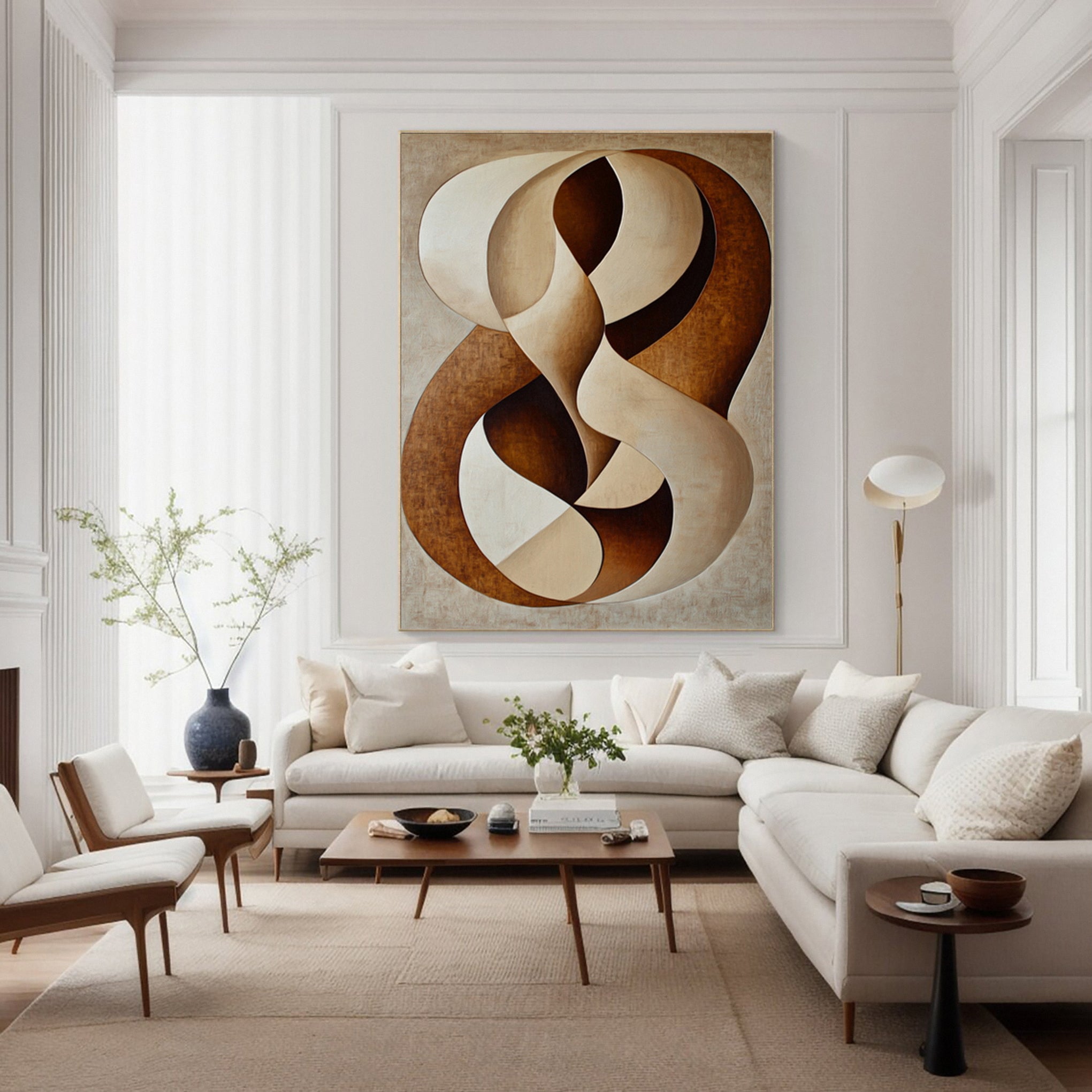 Quiet Embrace: Minimalist Abstract with Gentle Swirling Forms #BGA 211