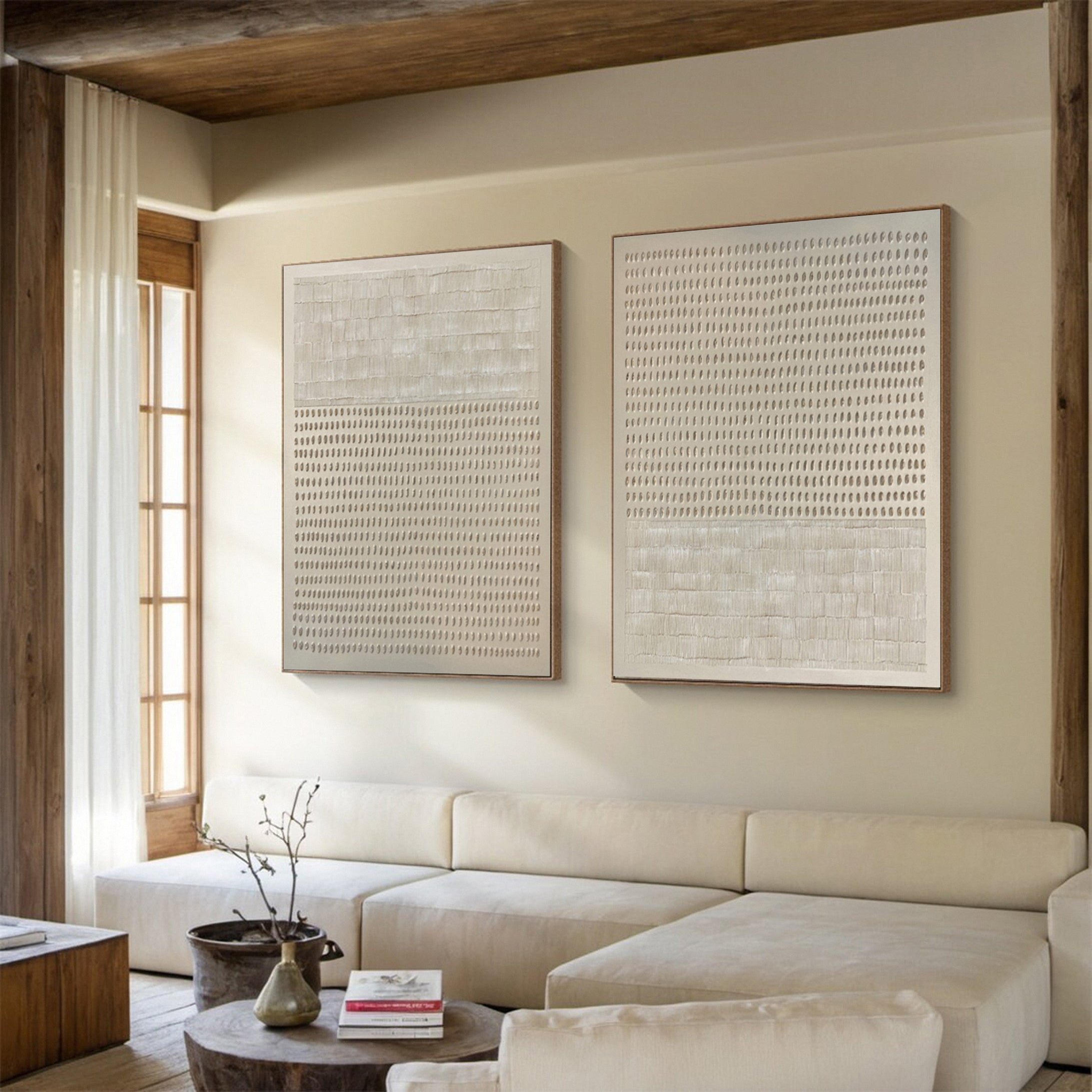 Minimalist Set Of 2 with Textured Patterns for Modern Home #BGA 209