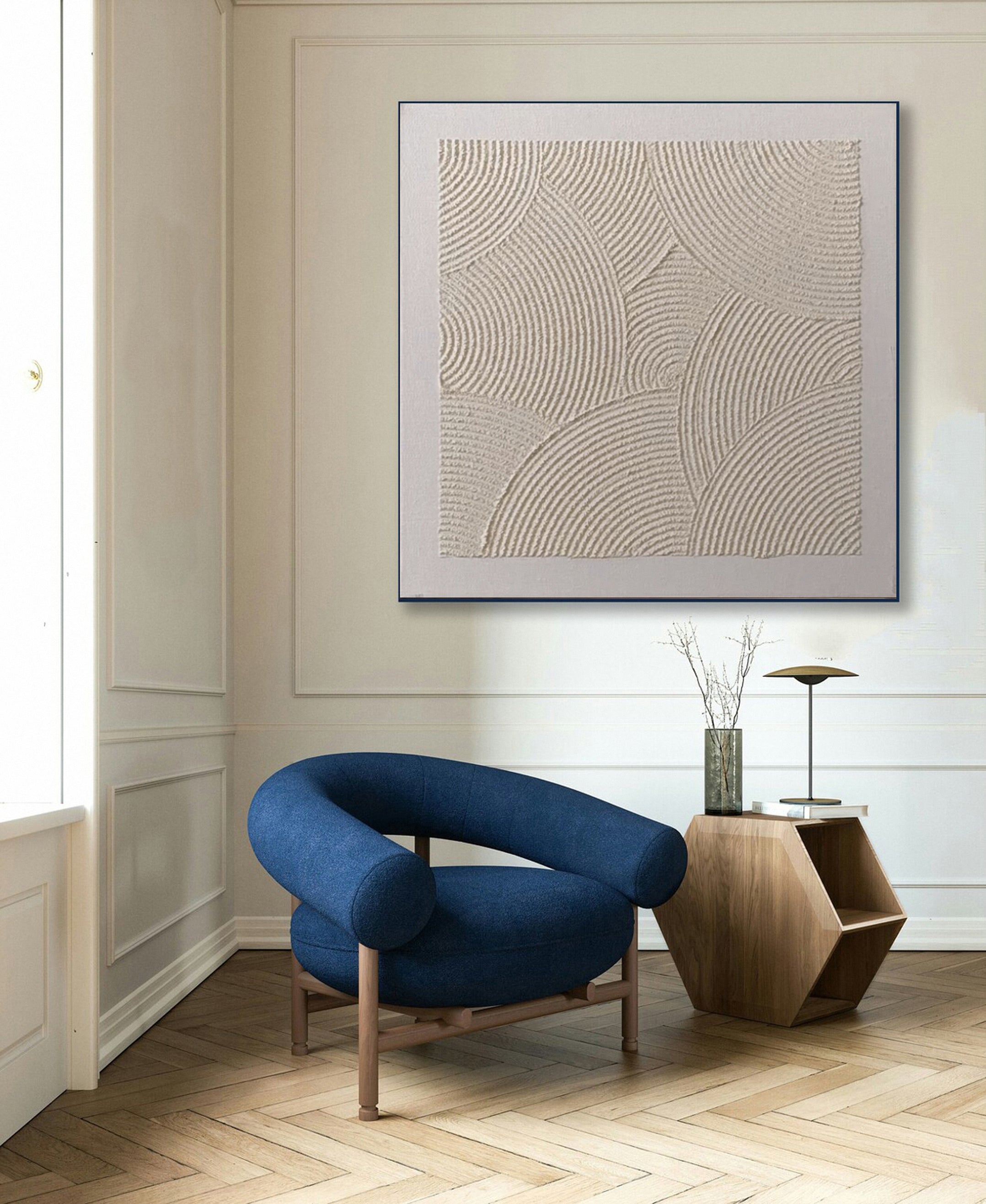 Modern Abstract Canvas with Textured Petal-like Segments #BGA 232