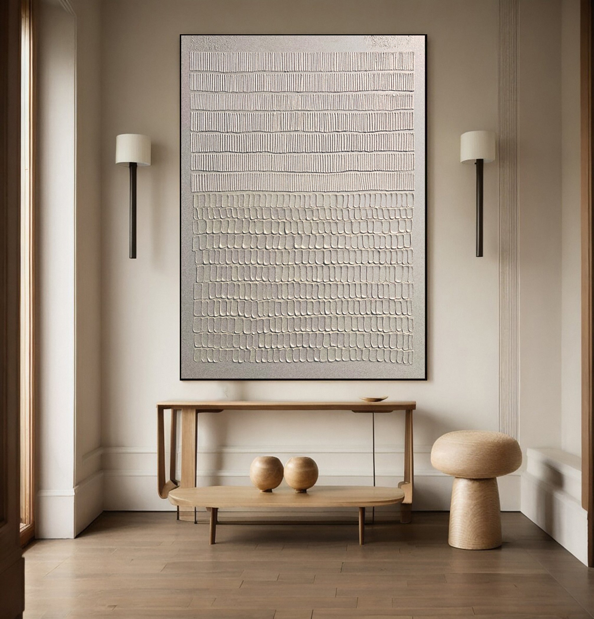 Abstract Canvas with Vertical Markings in Horizontal Bands #BGA 248