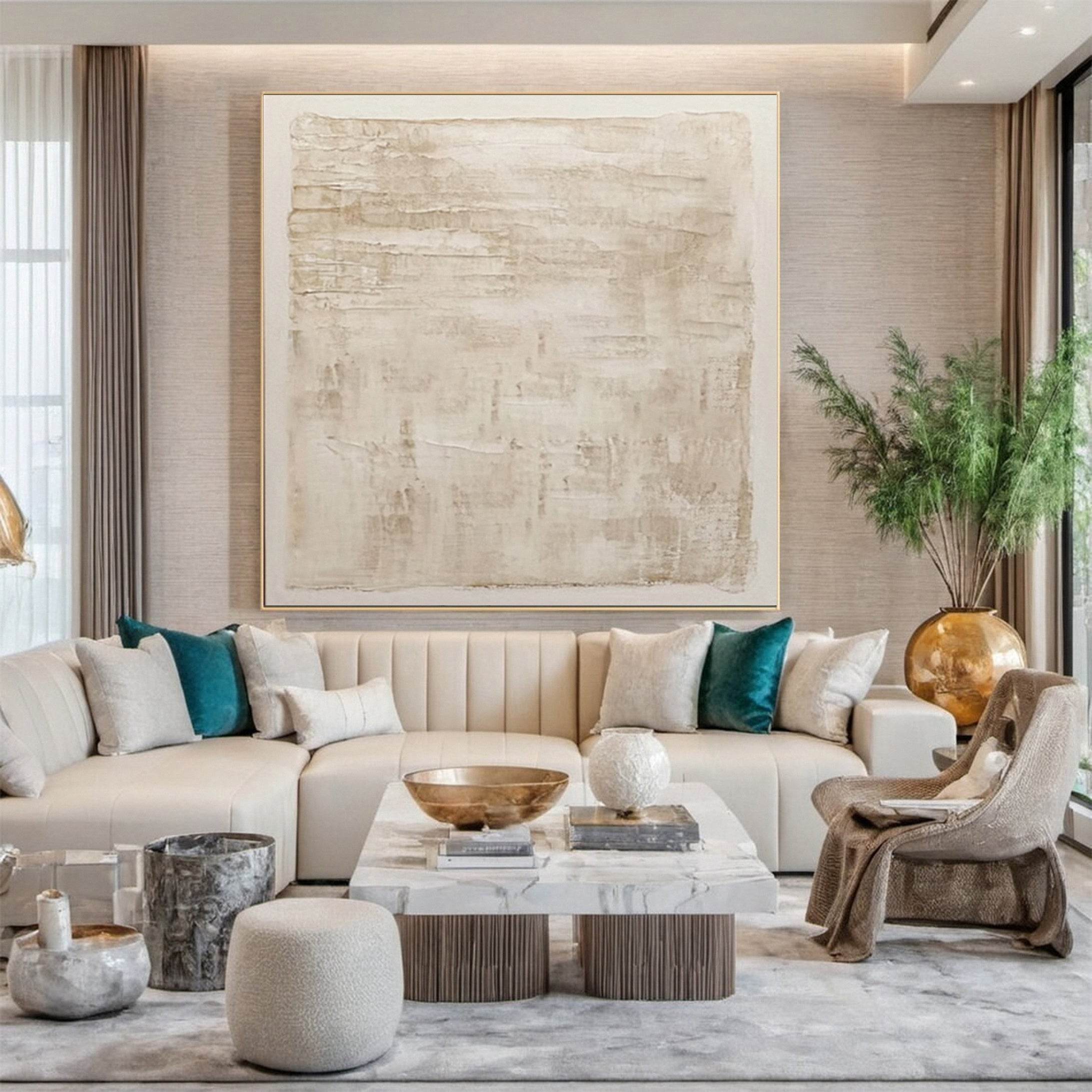 Modern Abstract Canvas with Textured Horizontal Variations #BGA 234