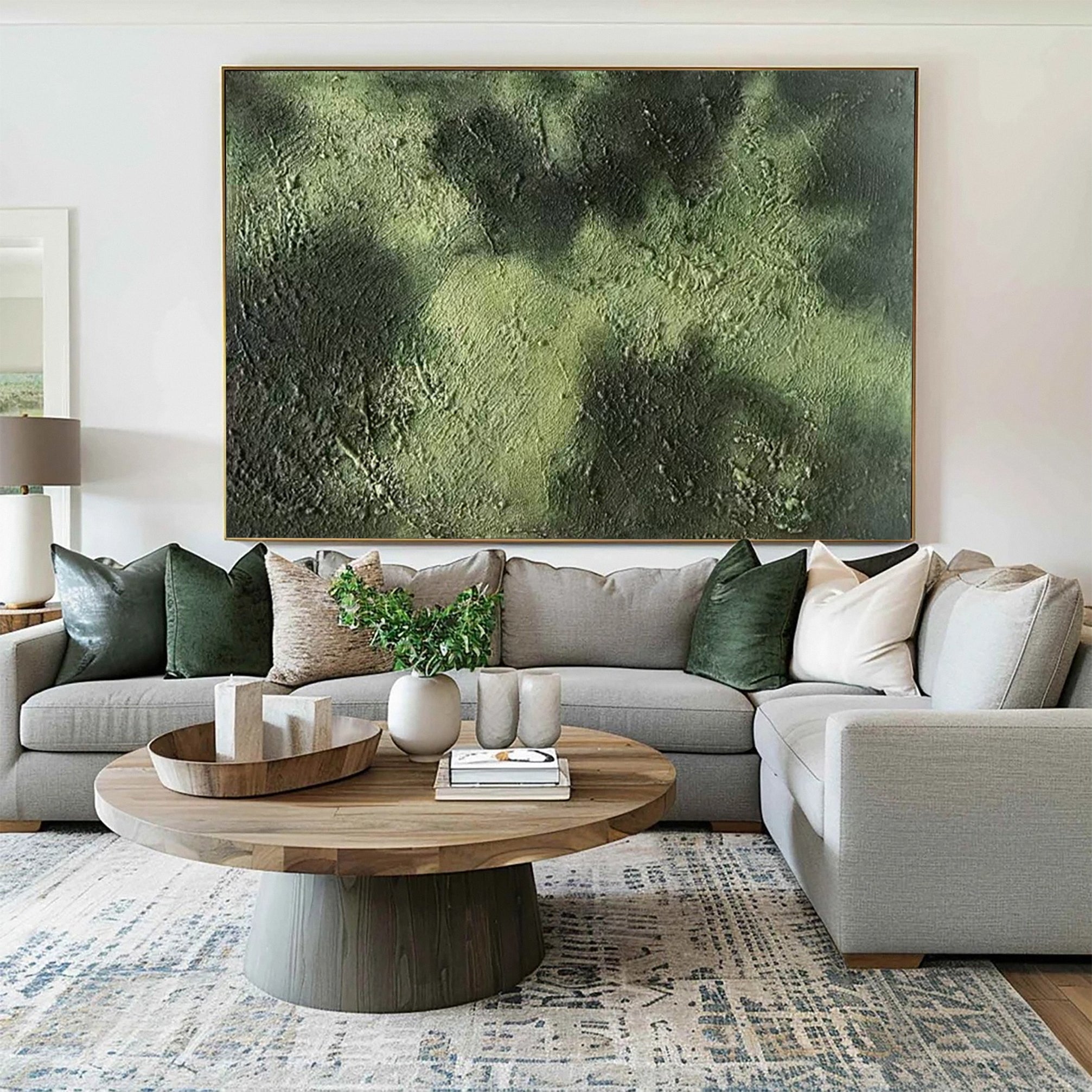 Green Abstract Ocean Wave Relief with Bold Tactile Surface #BGA 268