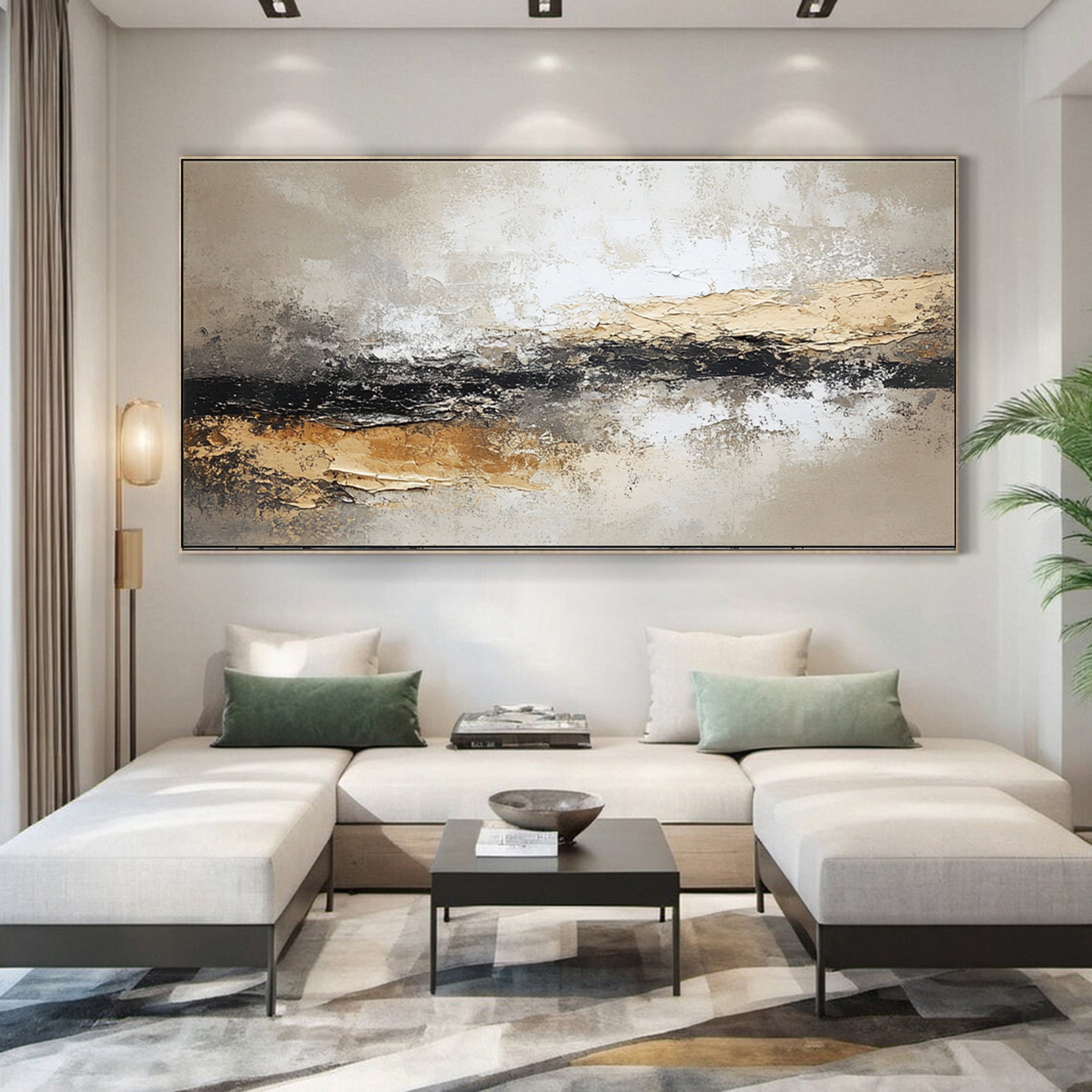 Rustic Harmony Large Abstract Earth Tones Painting #BBA 043