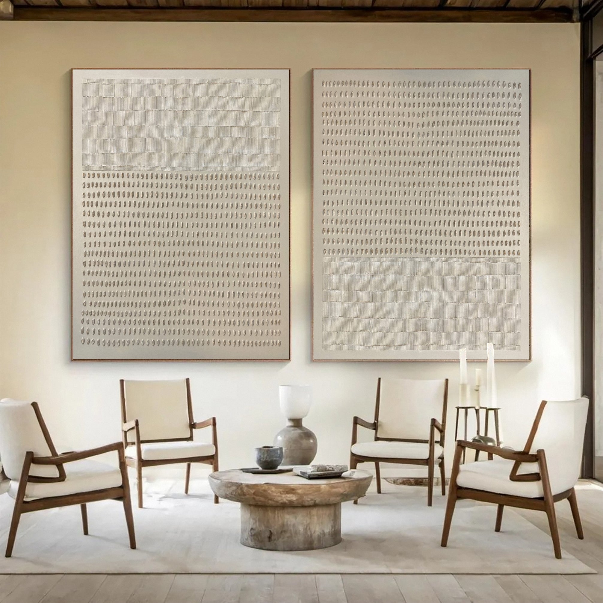 Minimalist Set Of 2 with Textured Patterns for Modern Home #BGA 209